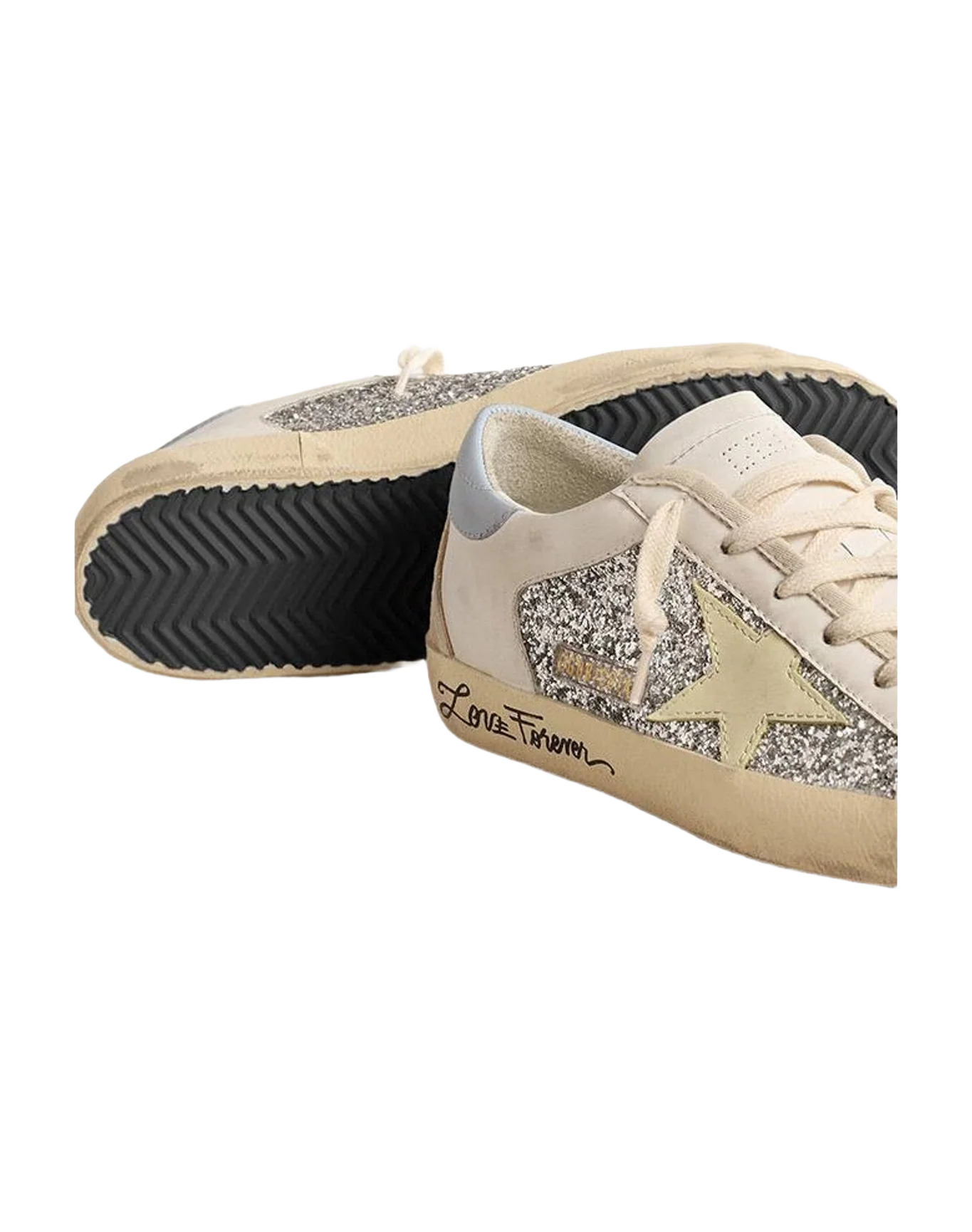 Women | Bio Based Super-Star with Glitter & Leather Star | Silver x White x Light Yellow x Powder Blu x Beige (V2)