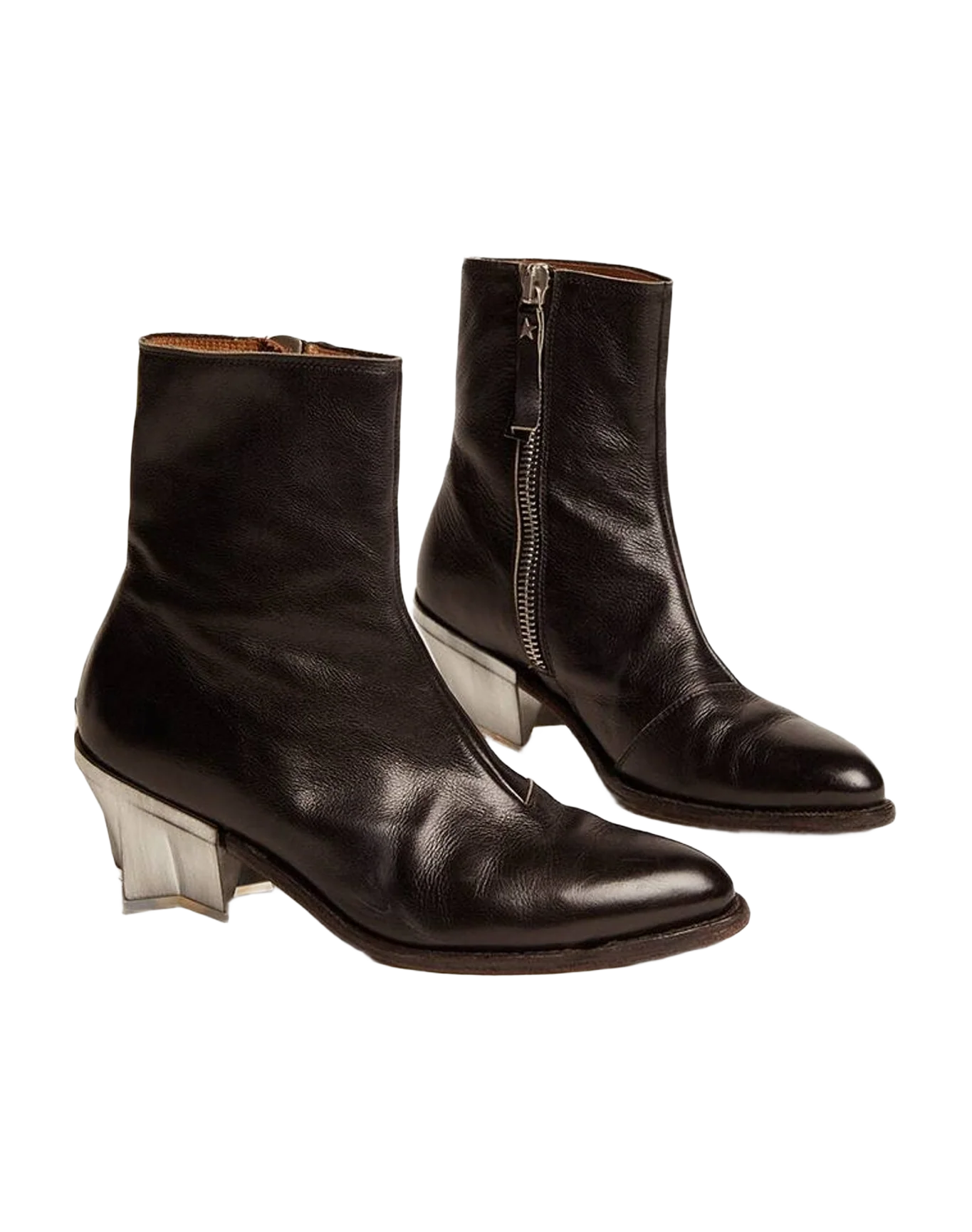 Women | Boots Leather with Sculpture Heel | Black (V1) - Image 10