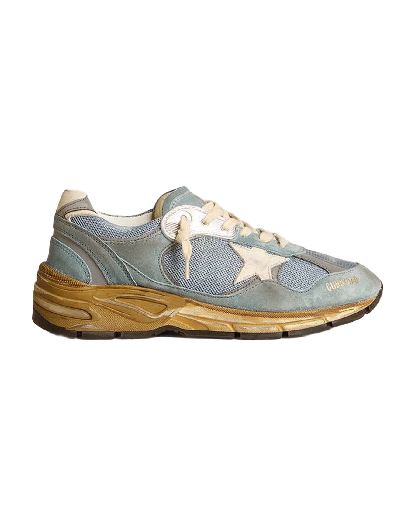 Women | Dad Star Light Mesh & Suede with White Leather Star | Blue x Silver (V1) - Image 4