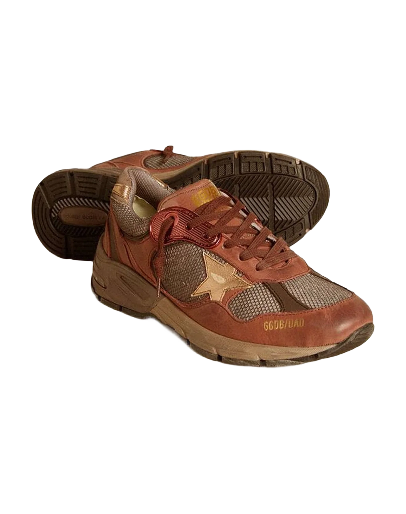 Women | Dad Star Nubuck with Gold Leather Star & Suede Heel Tab | Brown x Gray x Rame (V2) - Image 6