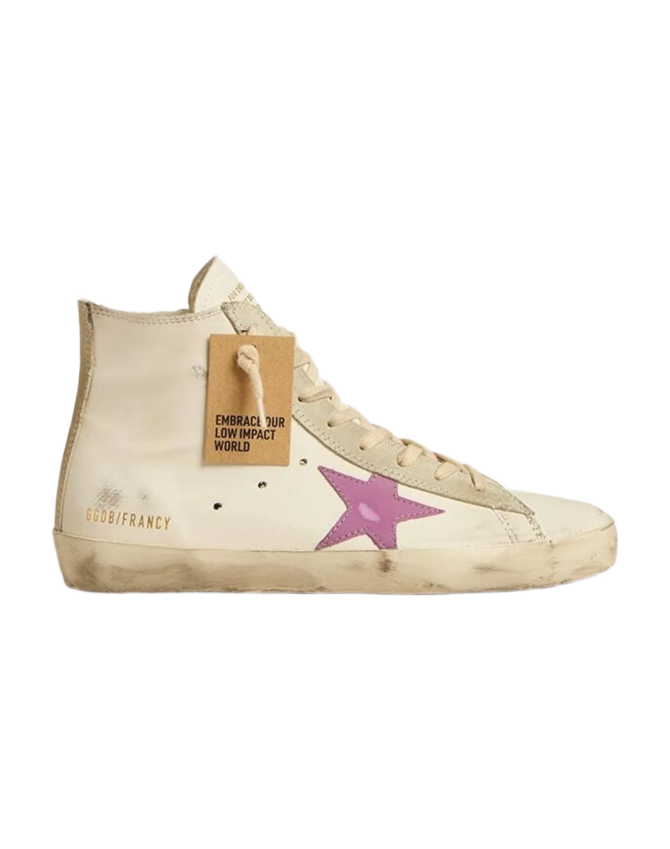 Women | Francy with Grey Suede Inserts & Pink Star | Optic White x Ice x Iris Orchid (V2)