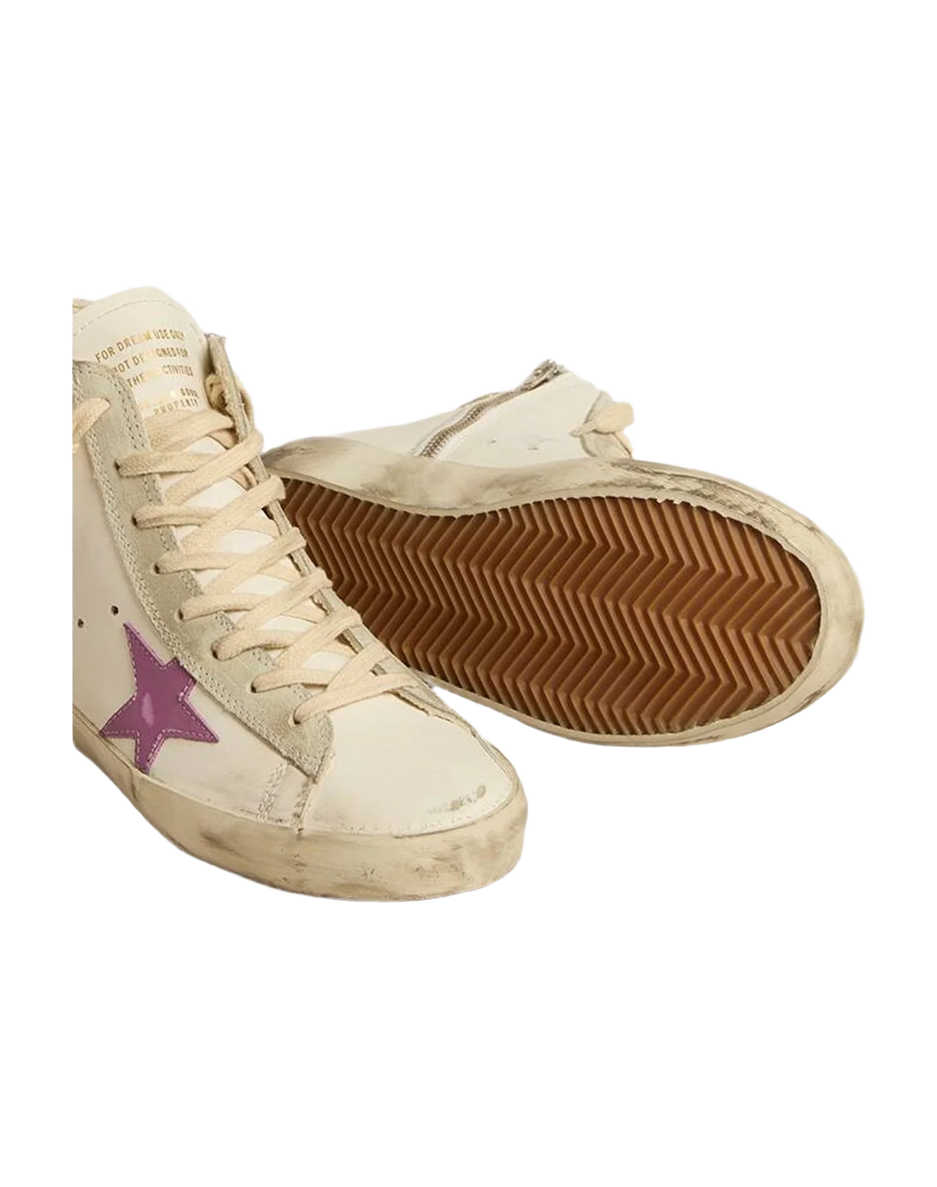 Women | Francy with Grey Suede Inserts & Pink Star | Optic White x Ice x Iris Orchid (V2) - Image 4