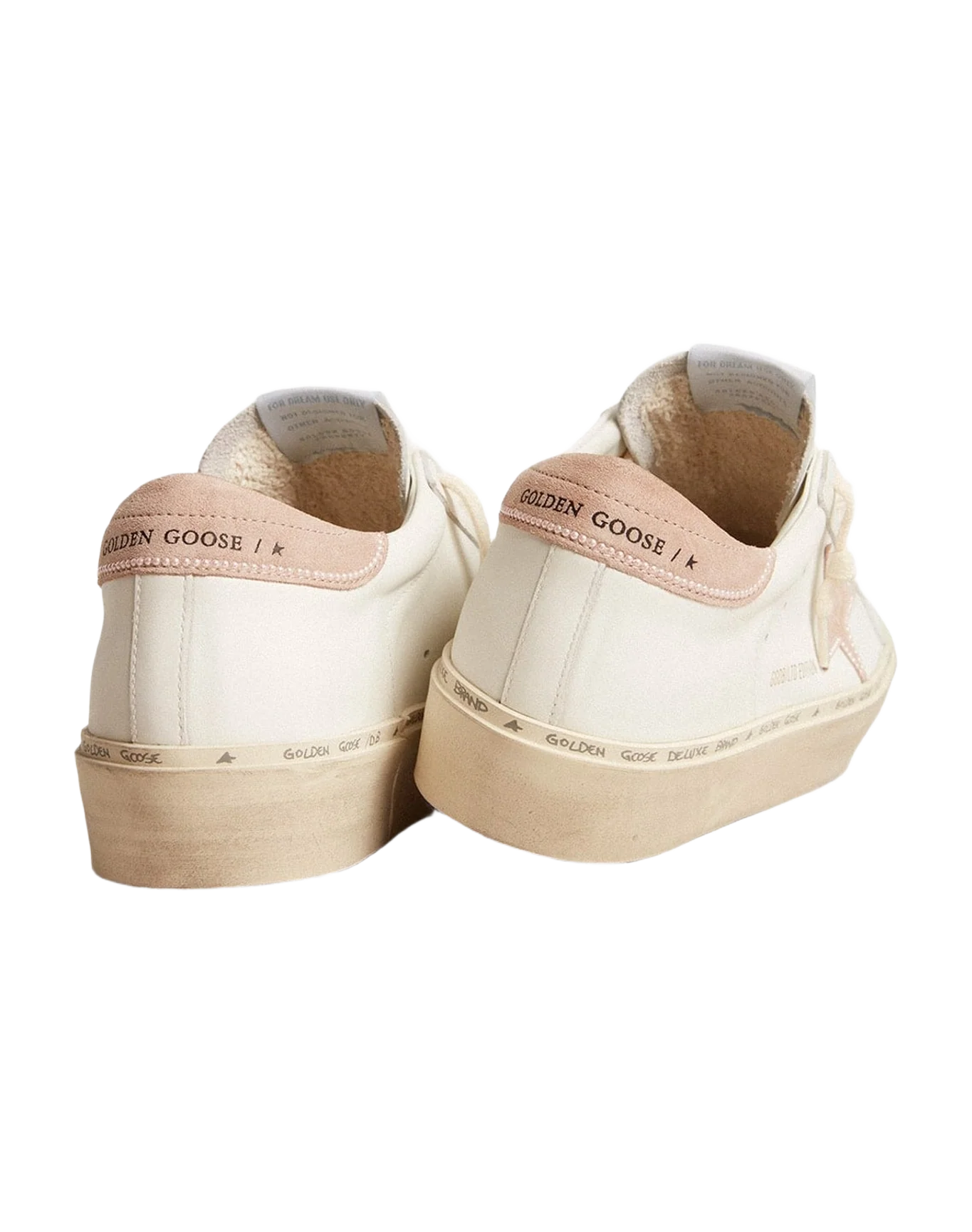 Women | Hi Star Ltd with Old Rose Suede Star & Heel Tab with Pearls | Optic White x Powder Pink (V1) - Image 8