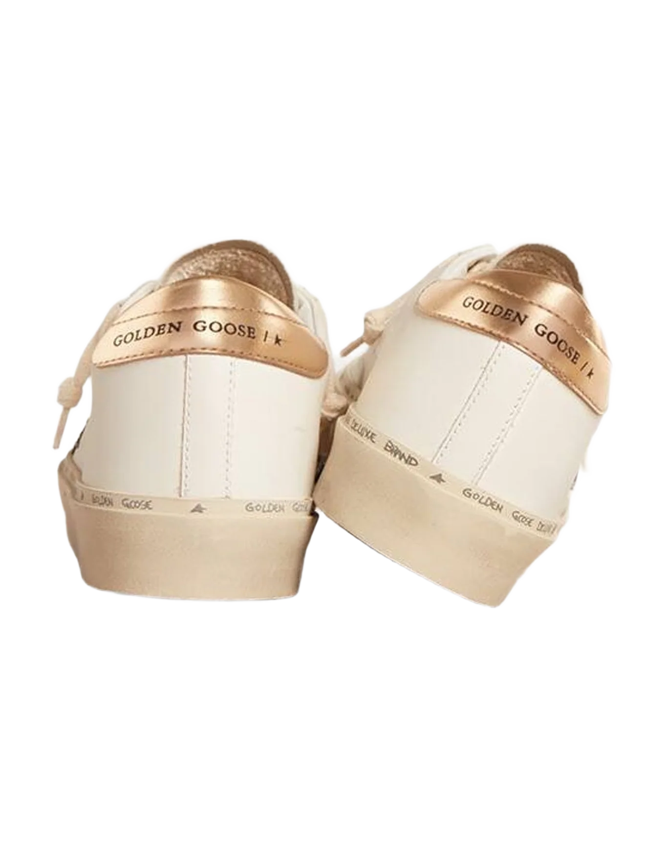 Women | Hi Star with & Glitter Star & Heel Tab | White x Black Gold x Gold (V2) - Image 5