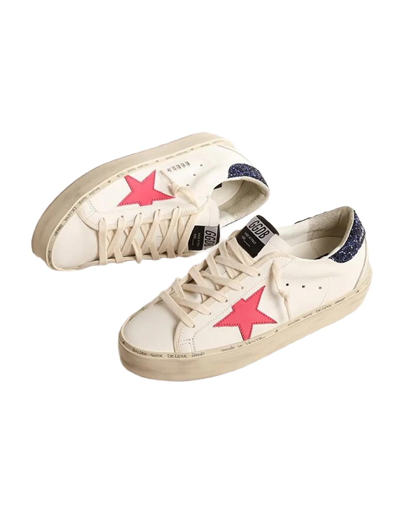 Women | Hi Star with Fuchsia Leather Star & Glitter Heel Tab | White x Fucsia x Blue x Ice (V2) - Image 3