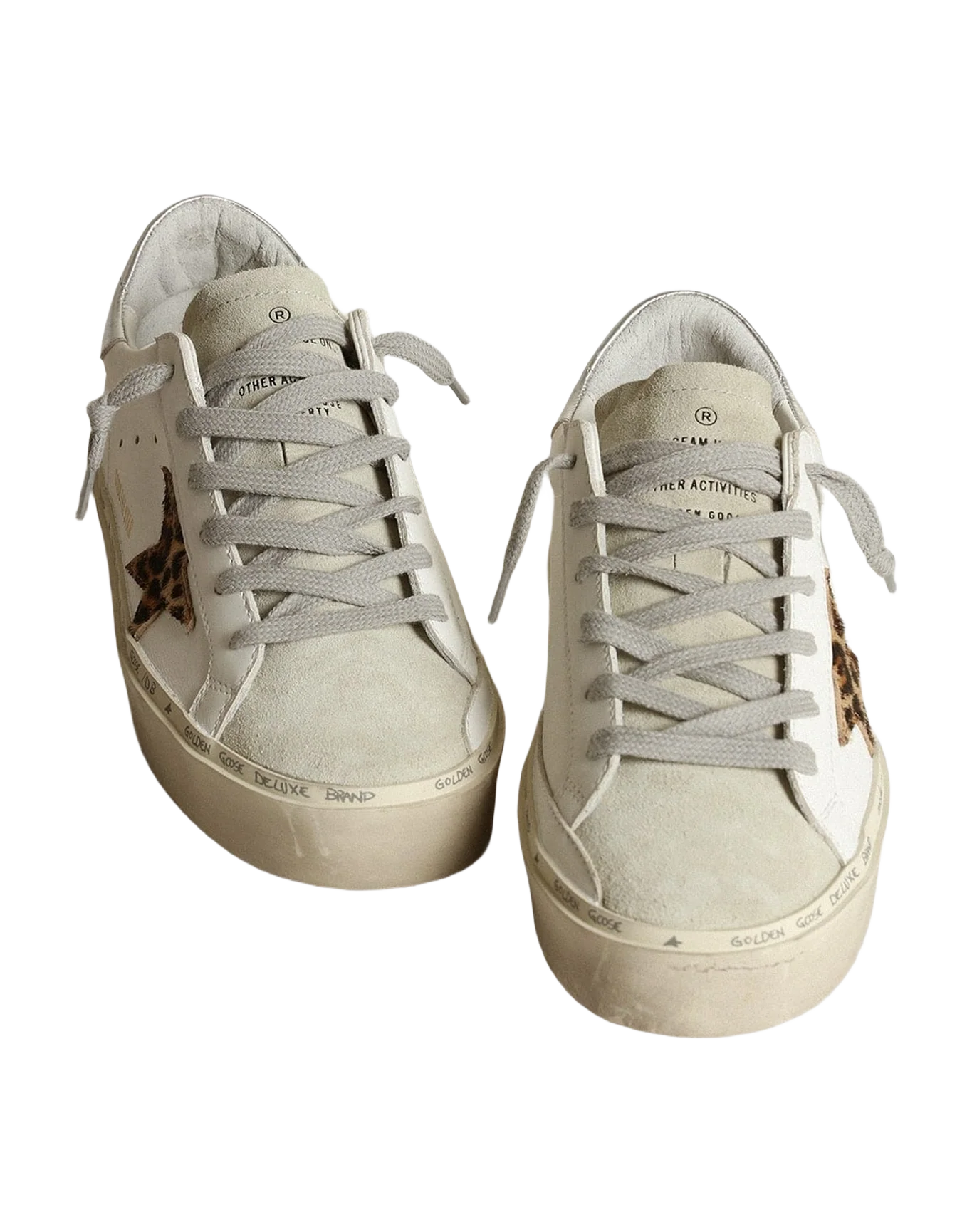 Women | Hi Star with Star Leopard Print Pony Skin & Heel | White x Ice x Beige Brown Leo x Silver (V1) - Image 3
