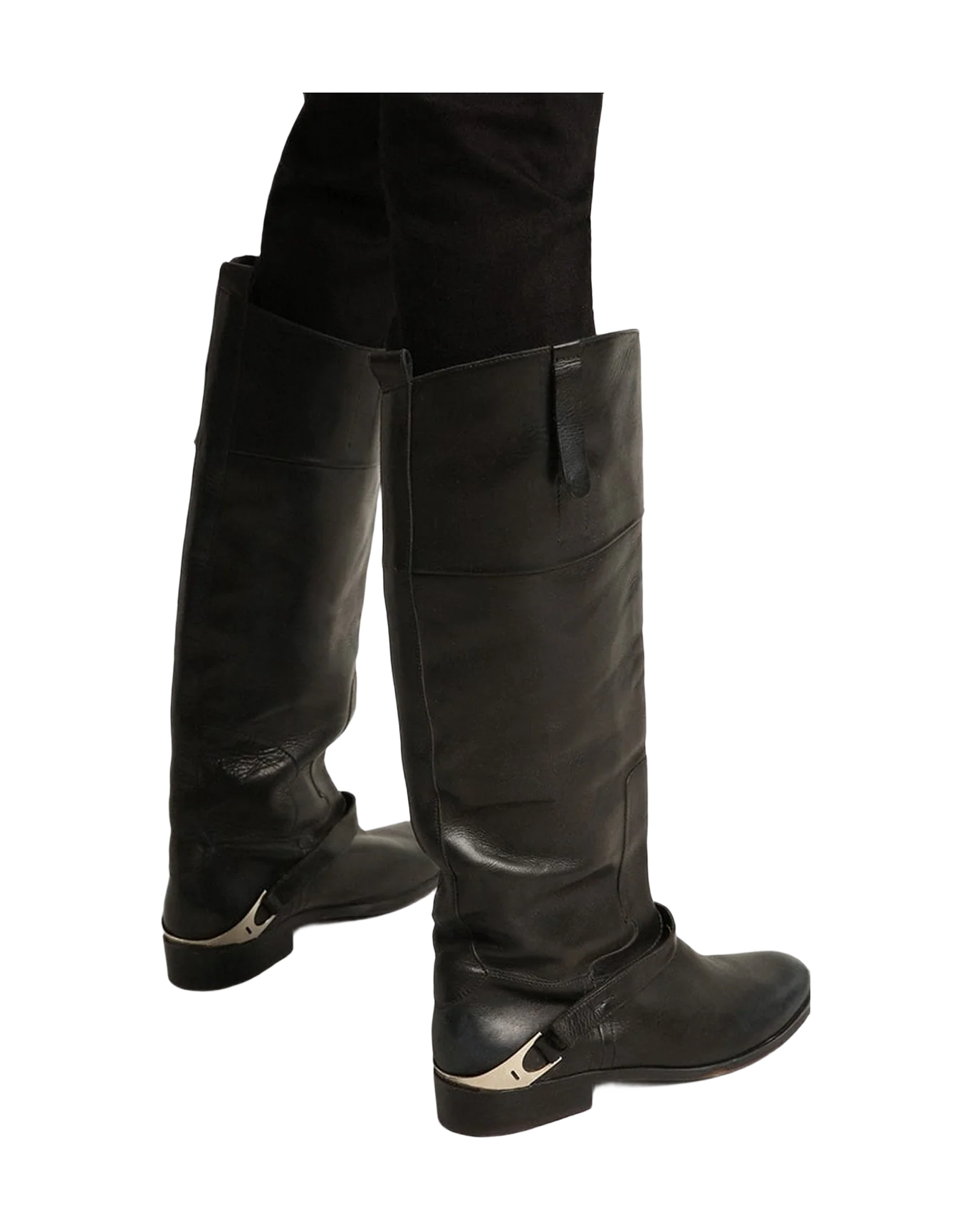 Women | Leather Boots with Clamp On The Heel | Black (V2) - Image 3