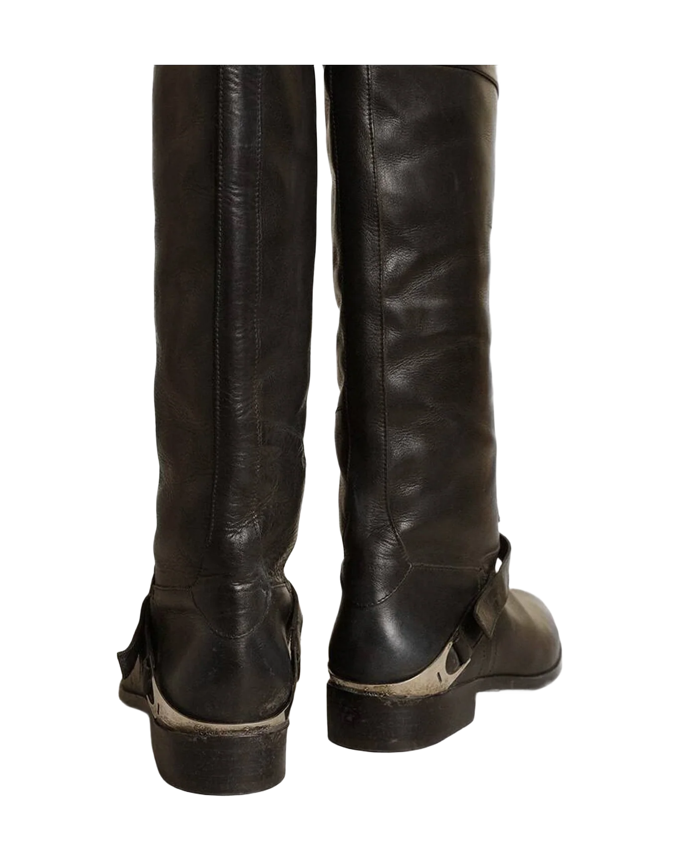 Women | Leather Boots with Clamp On The Heel | Black (V2) - Image 5
