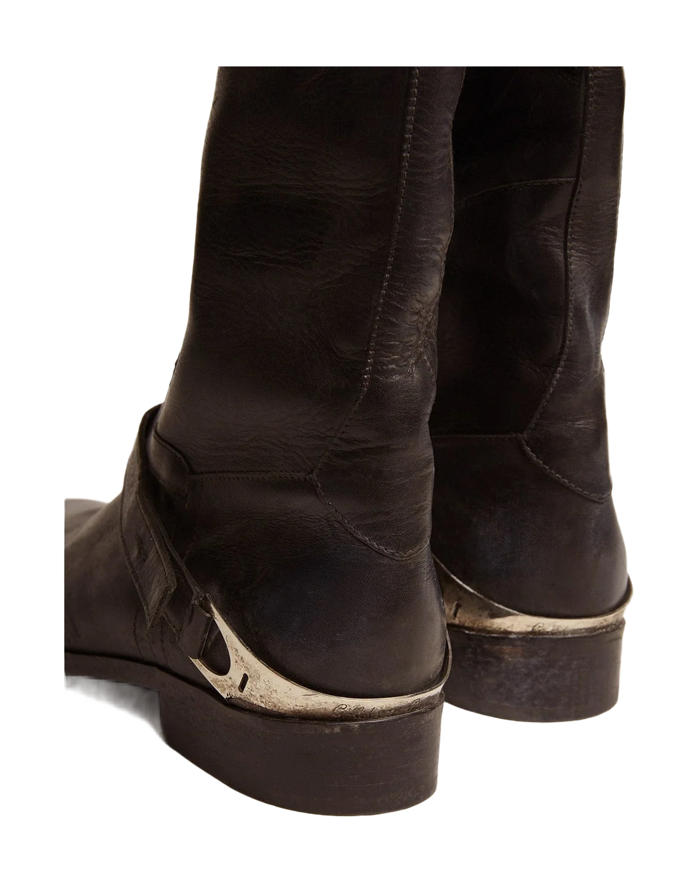 Women | Leather Boots with Clamp On The Heel | Black (V2) - Image 6