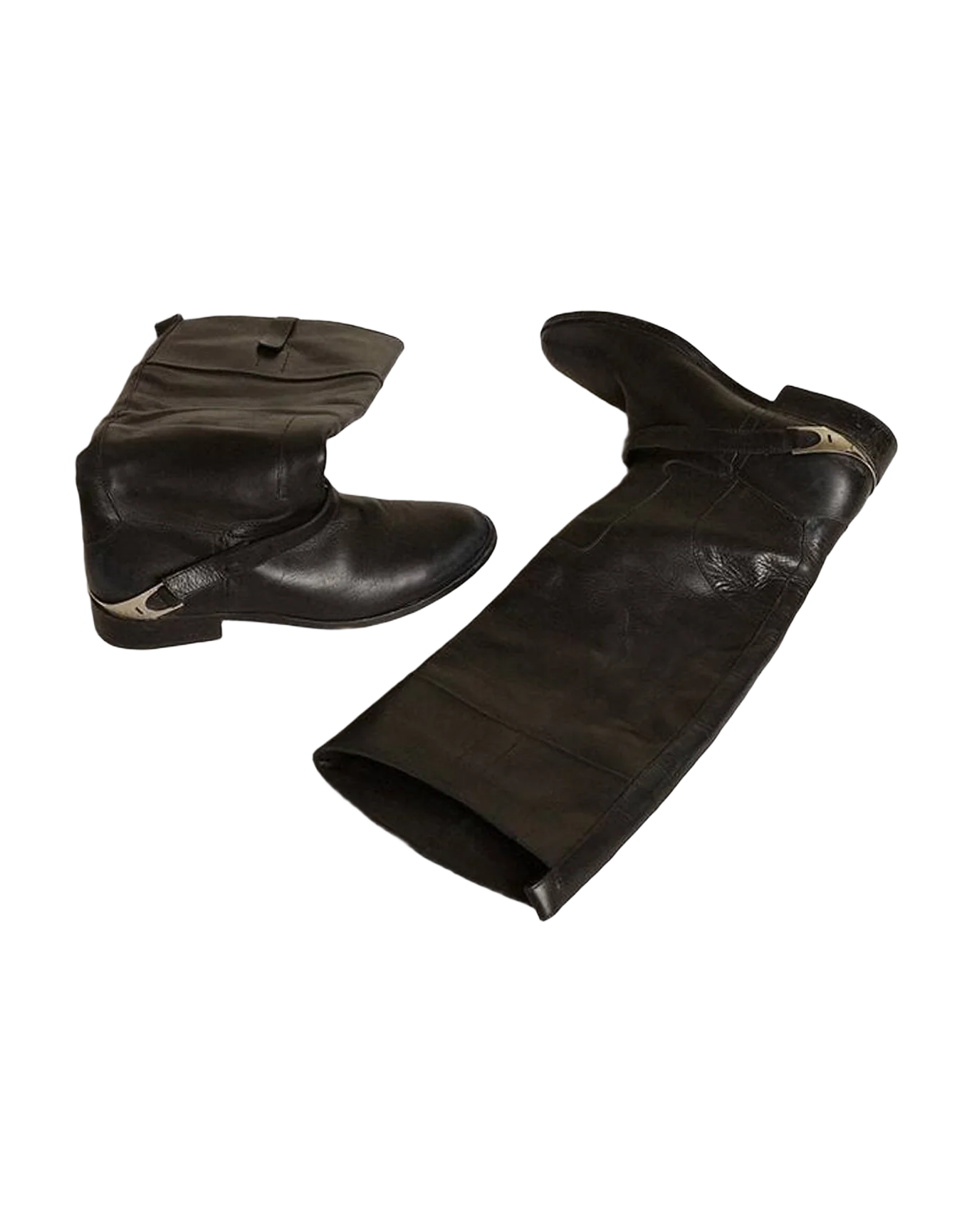 Women | Leather Boots with Clamp On The Heel | Black (V2) - Image 7