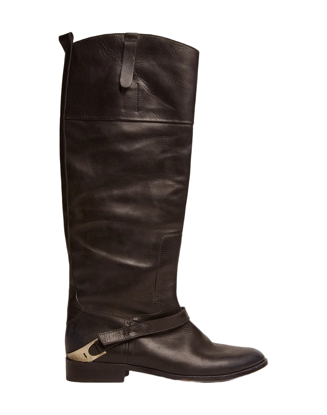 Women | Leather Boots with Clamp On The Heel | Black (V2) - Image 8