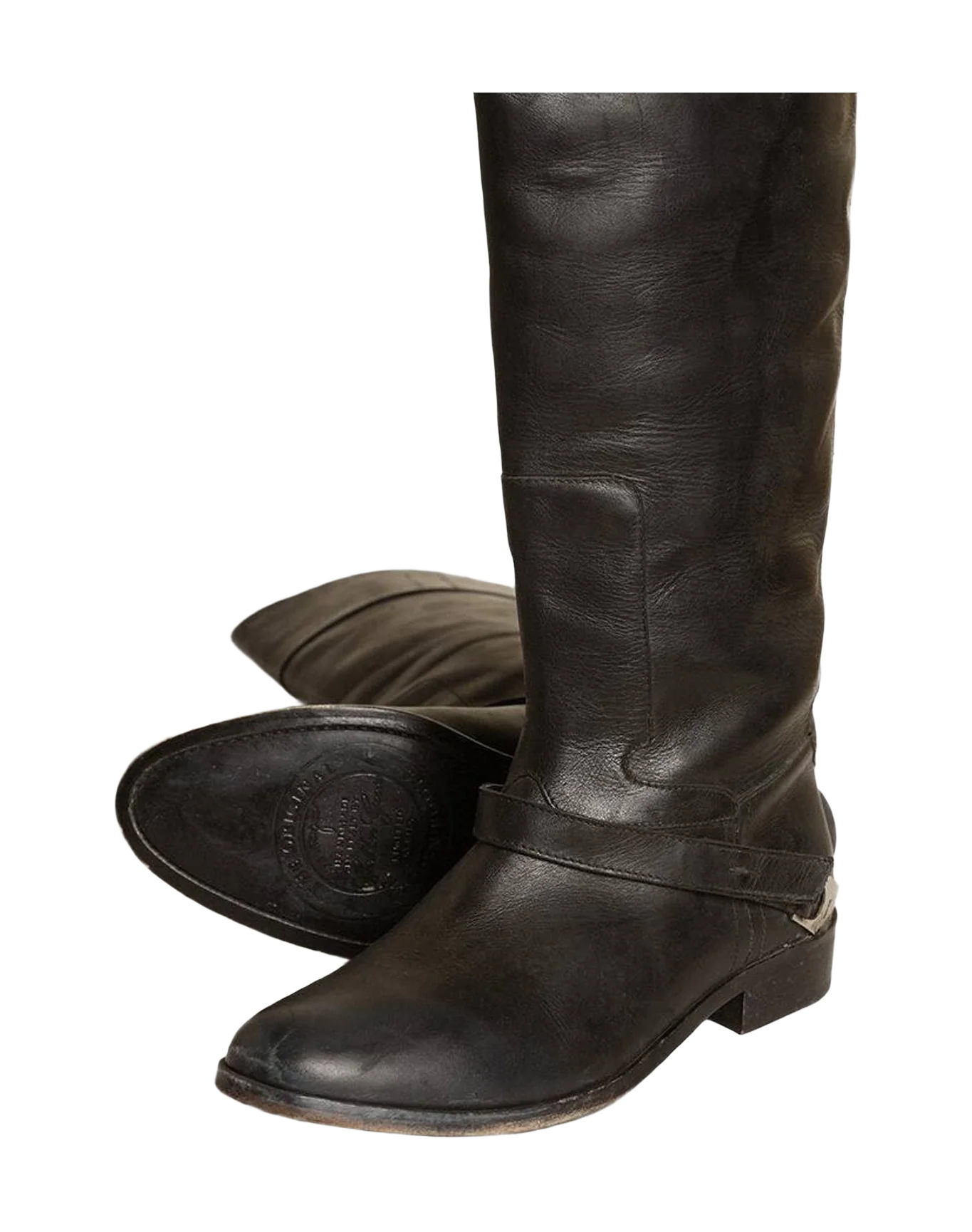 Women | Leather Boots with Clamp On The Heel | Black (V2) - Image 9