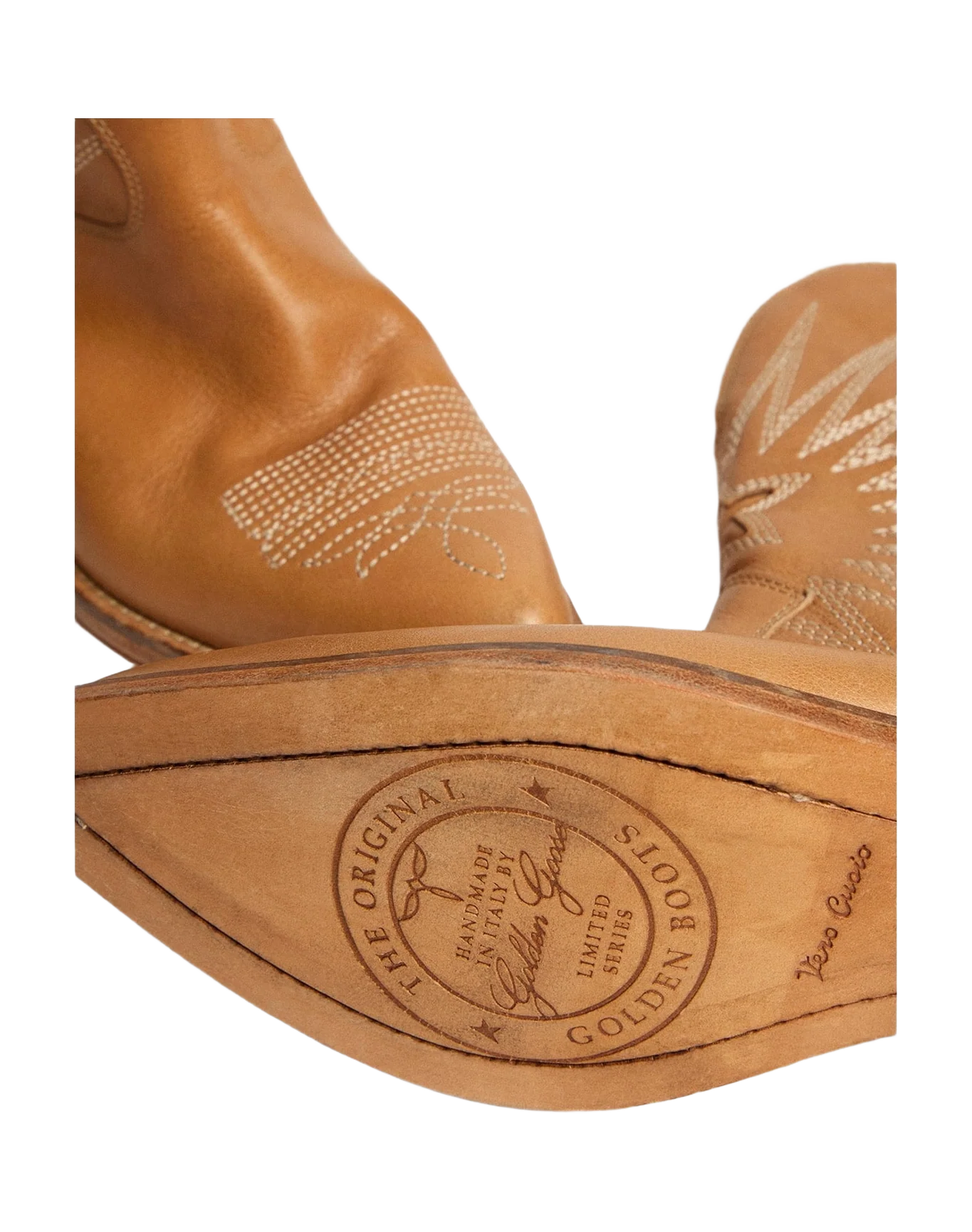 Women | Low Boots Tobacco Colored Leather with Inlay Star | Tan (V1) - Image 2