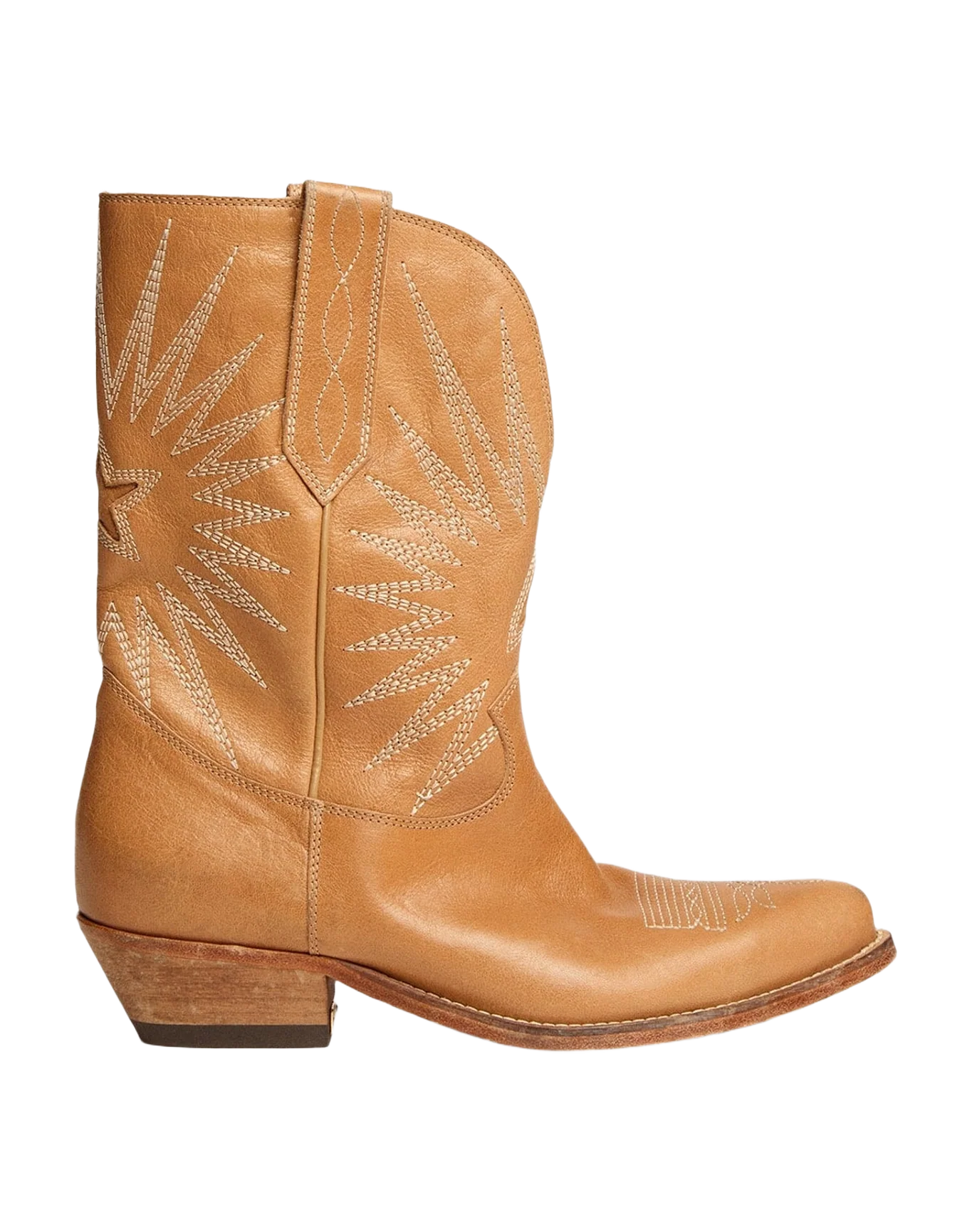 Women | Low Boots Tobacco Colored Leather with Inlay Star | Tan (V1) - Image 5