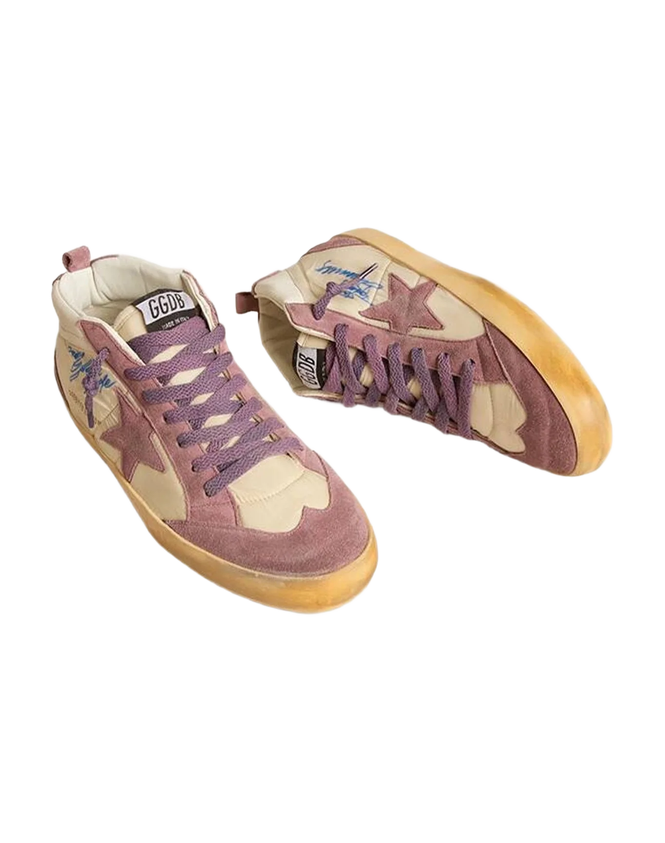 Women | Mid Star Lab Nylon & Nappa with Suede Star | Wistful Mauve x Cream x White (V2) - Image 4