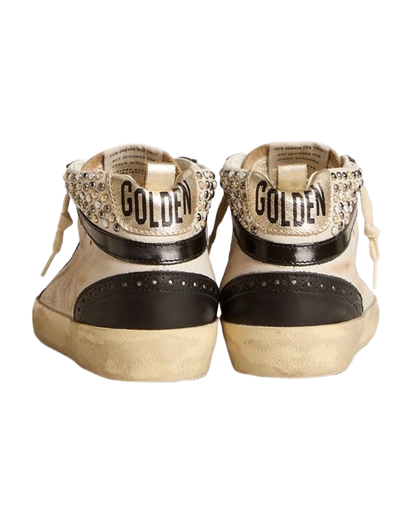 Women | Mid Star Ltd & Leather with Pearls & Perforated Star | White x Black x Platinum (V1) - Image 2