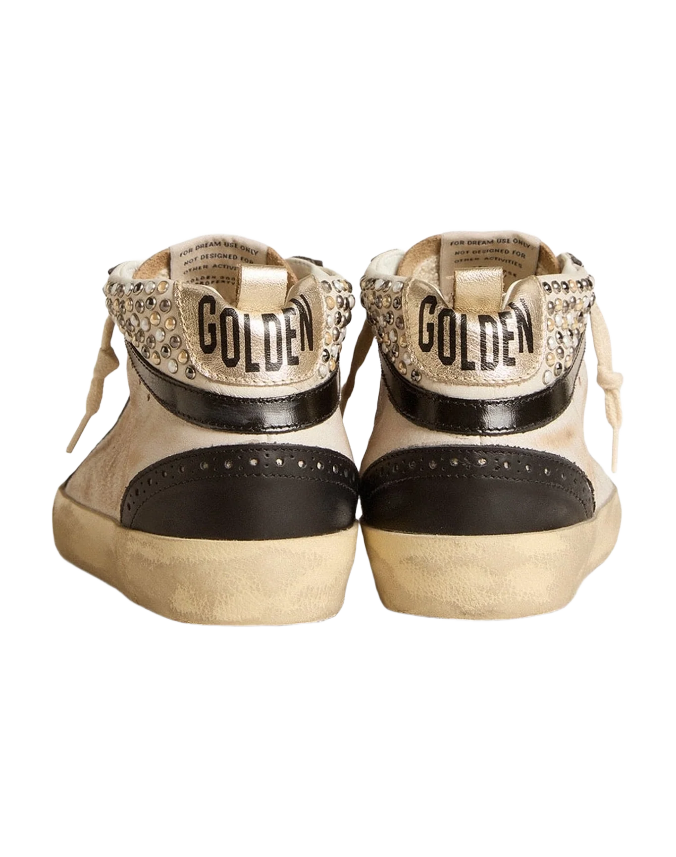 Women | Mid Star Ltd & Leather with Pearls & Perforated Star | White x Black x Platinum (V2) - Image 5
