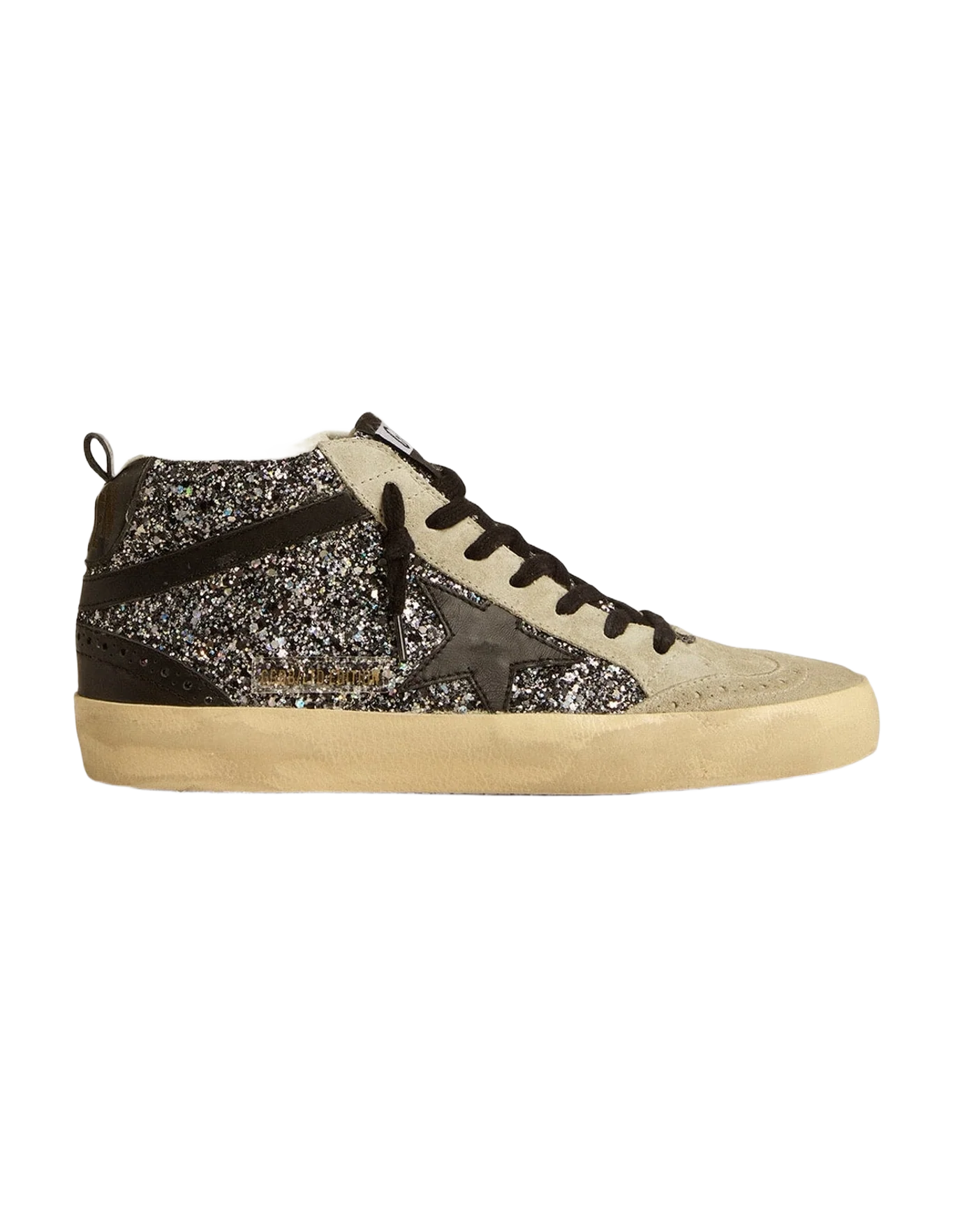 Women | Mid Star Ltd Glitter with Leather Star & Flash | Black x Ice (V2) - Image 3