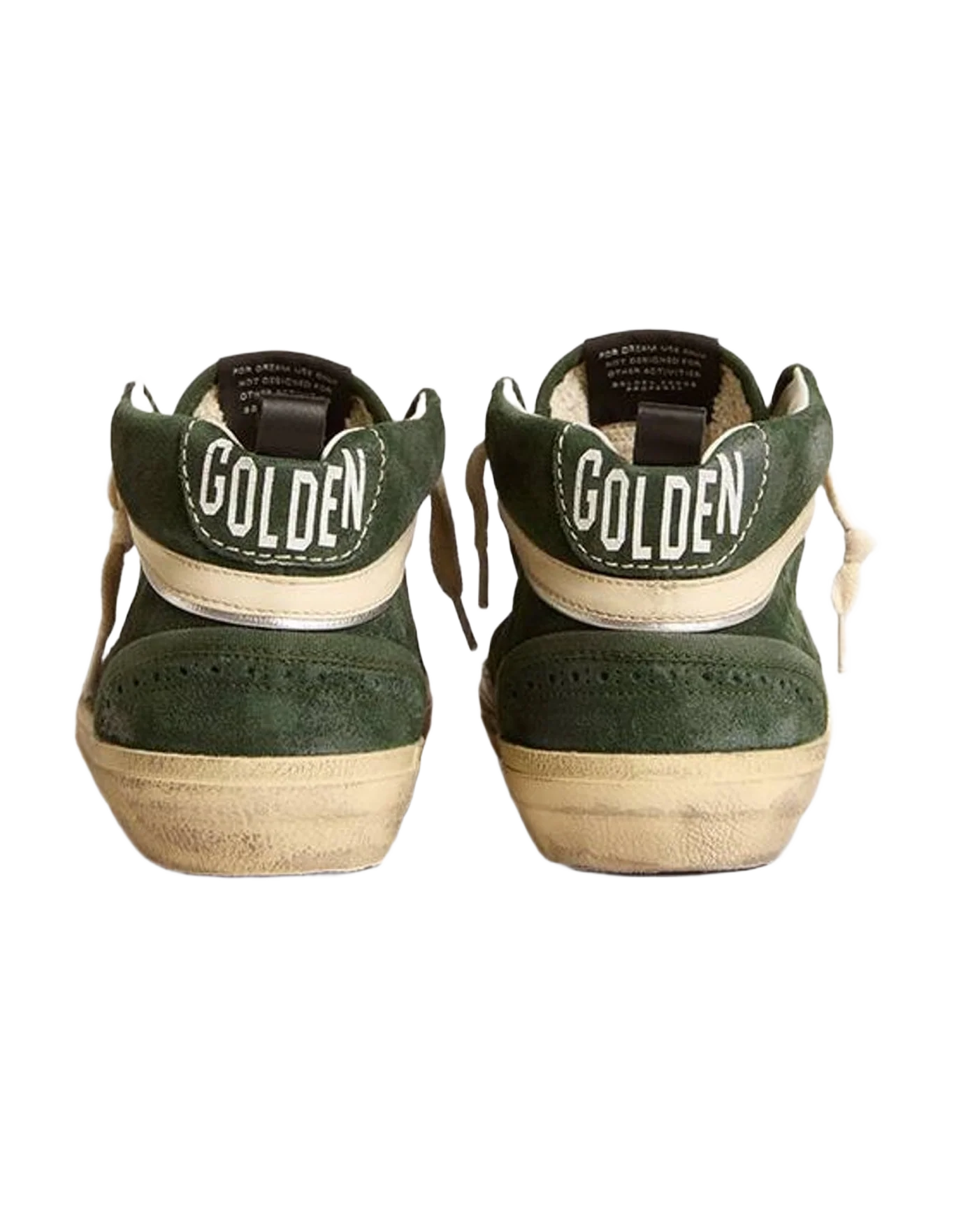 Women | Mid Star Suede with Glitter Star & Leather Flash | Dark Green x Silver x Cream (V1)