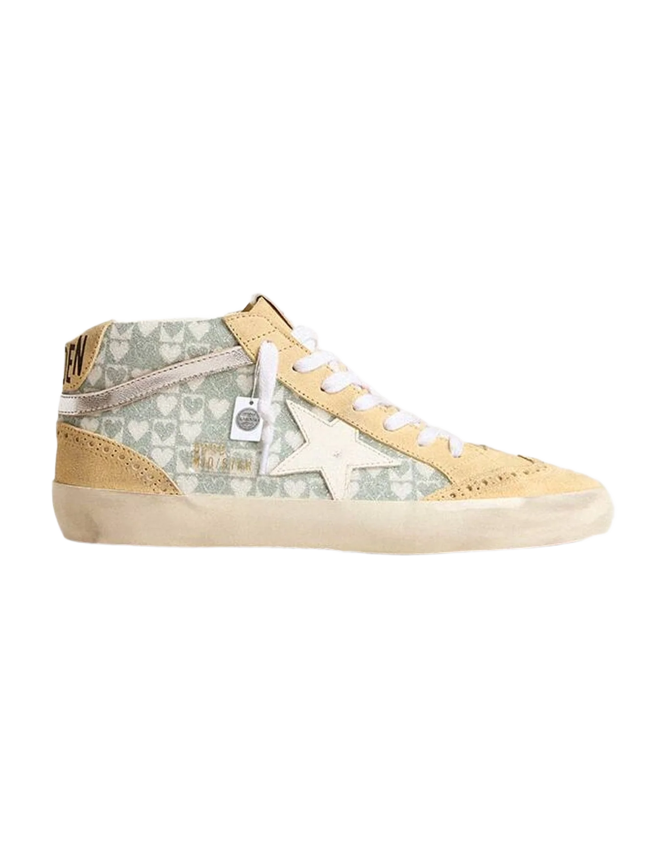 Women | Mid Star with Heart Print Swarovski Crystals & Flash | Silver x White x Cornhusk (V1) - Image 3