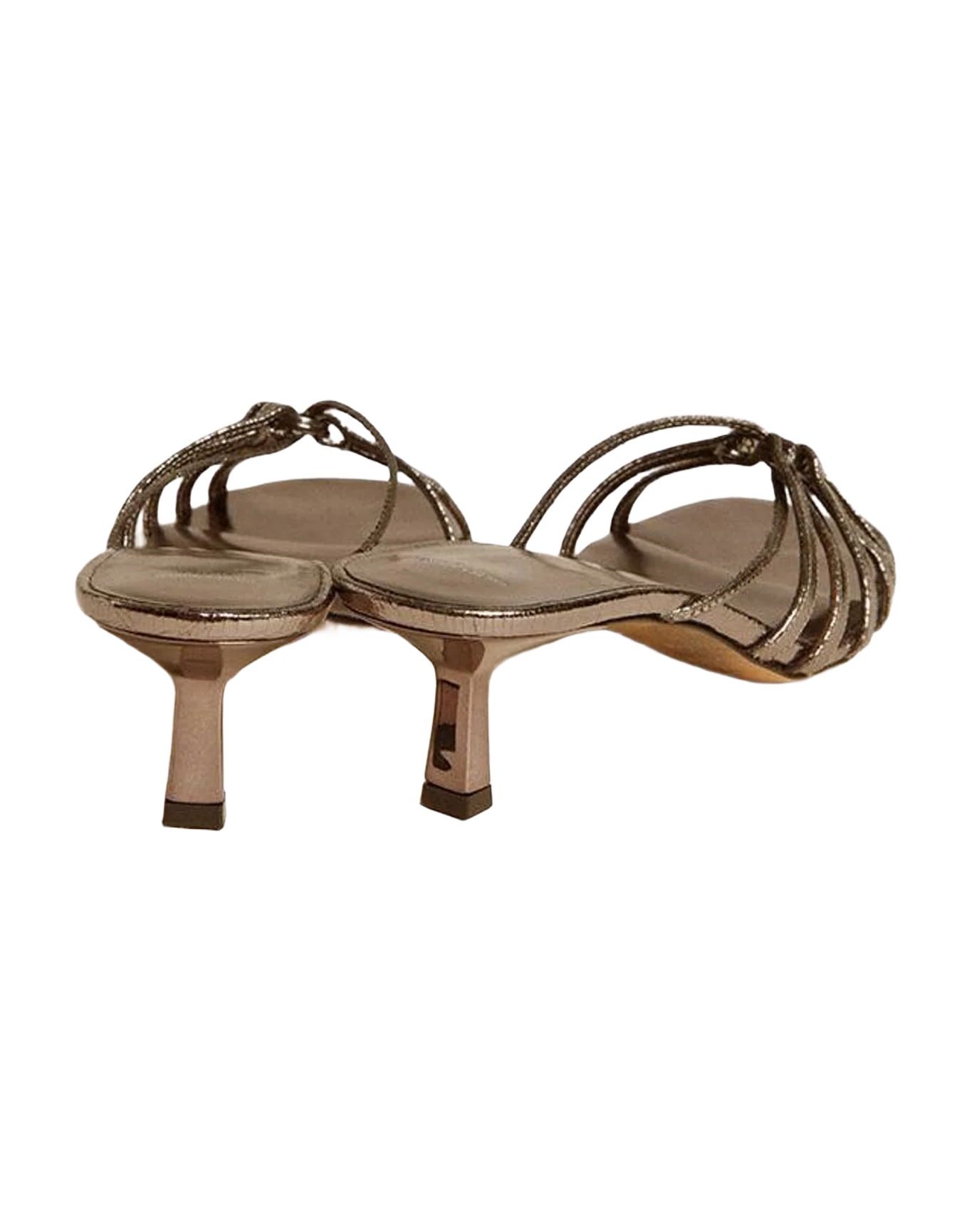Women | Nico Kitten Heel Sandals Metallic Gray Leather | Rutenio Metal (V2) - Image 3