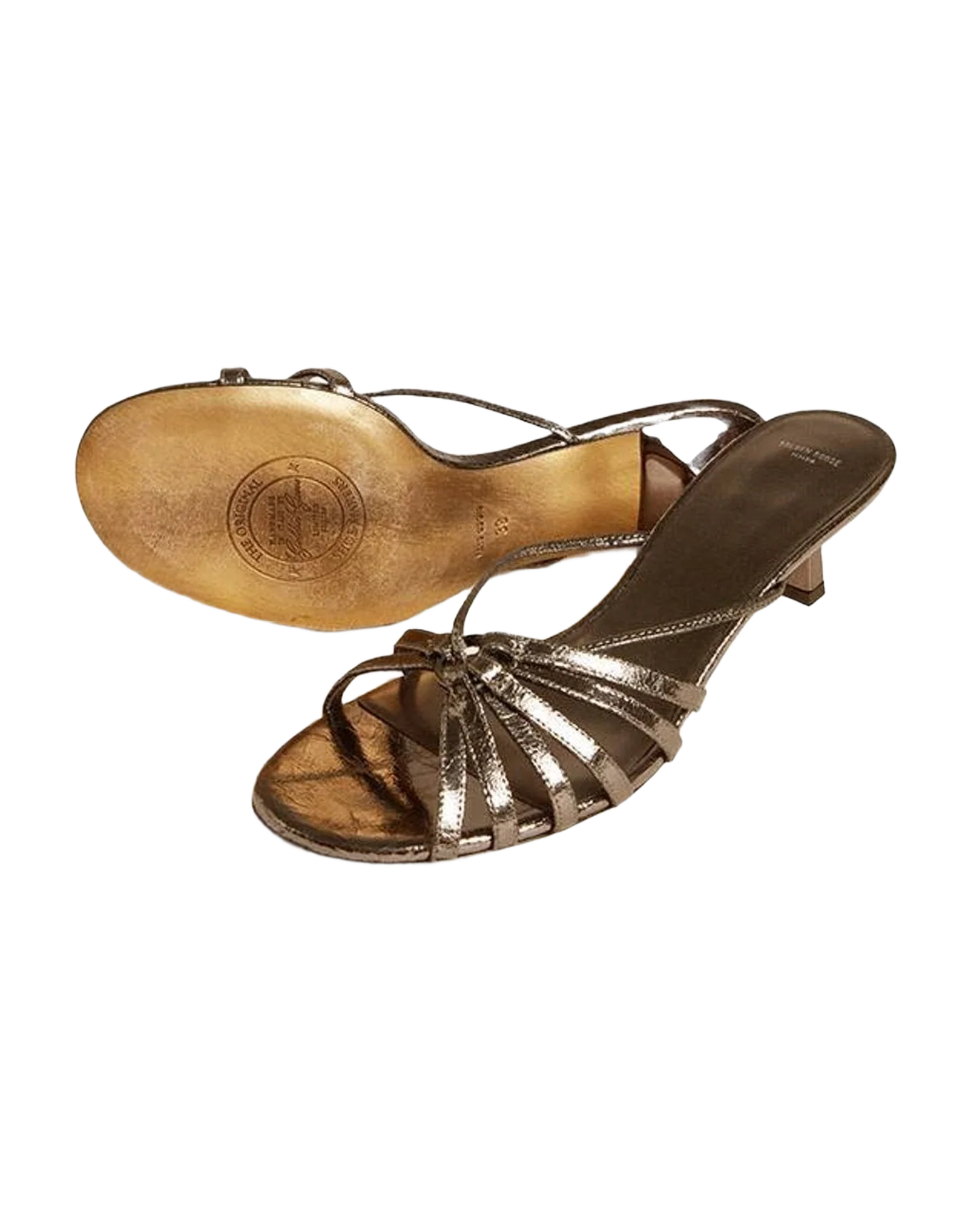 Women | Nico Kitten Heel Sandals Metallic Gray Leather | Rutenio Metal (V2) - Image 9