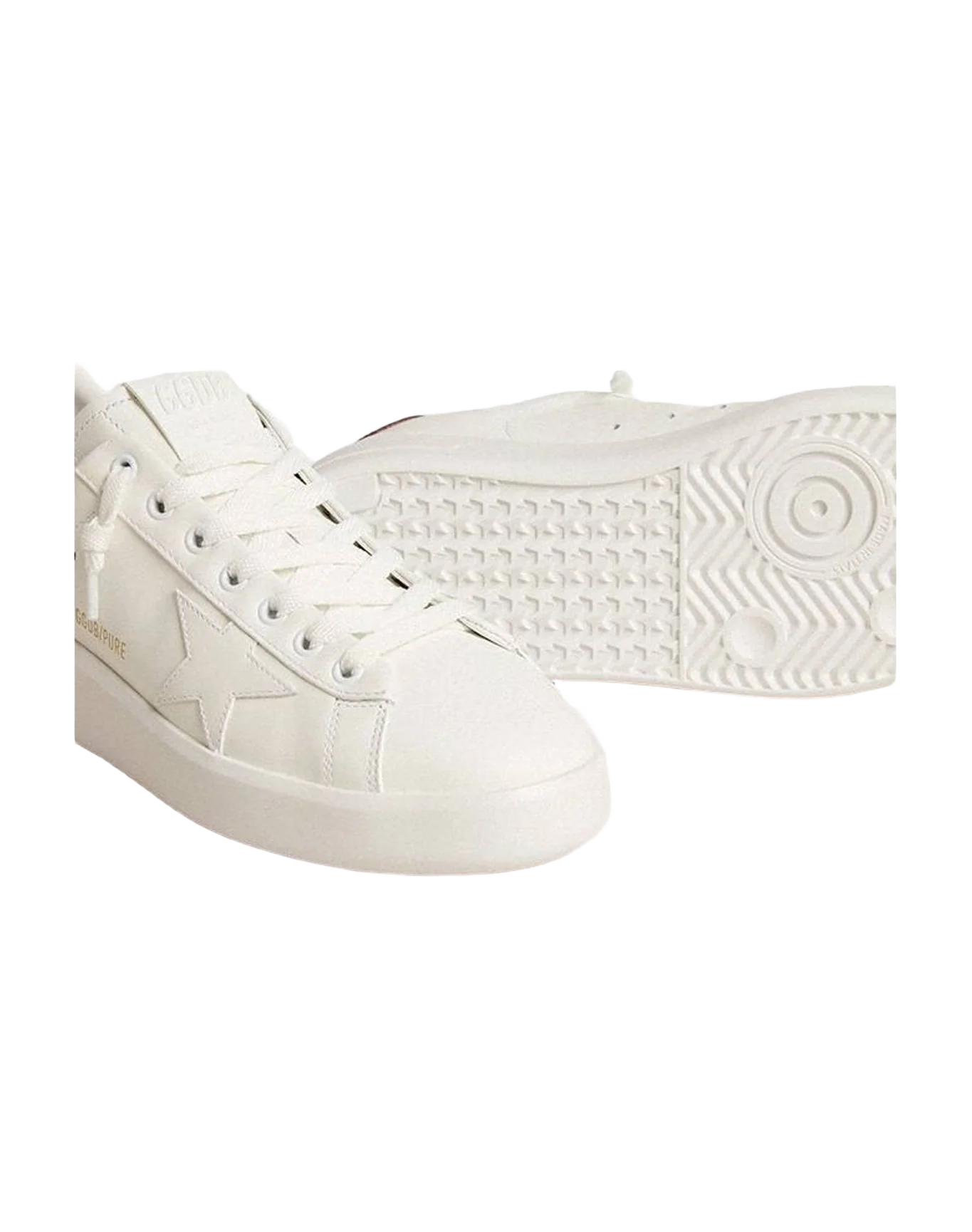 Women | Purestar with Leather Star & Plum Leather Heel Tab | White x Prune (V1) - Image 3