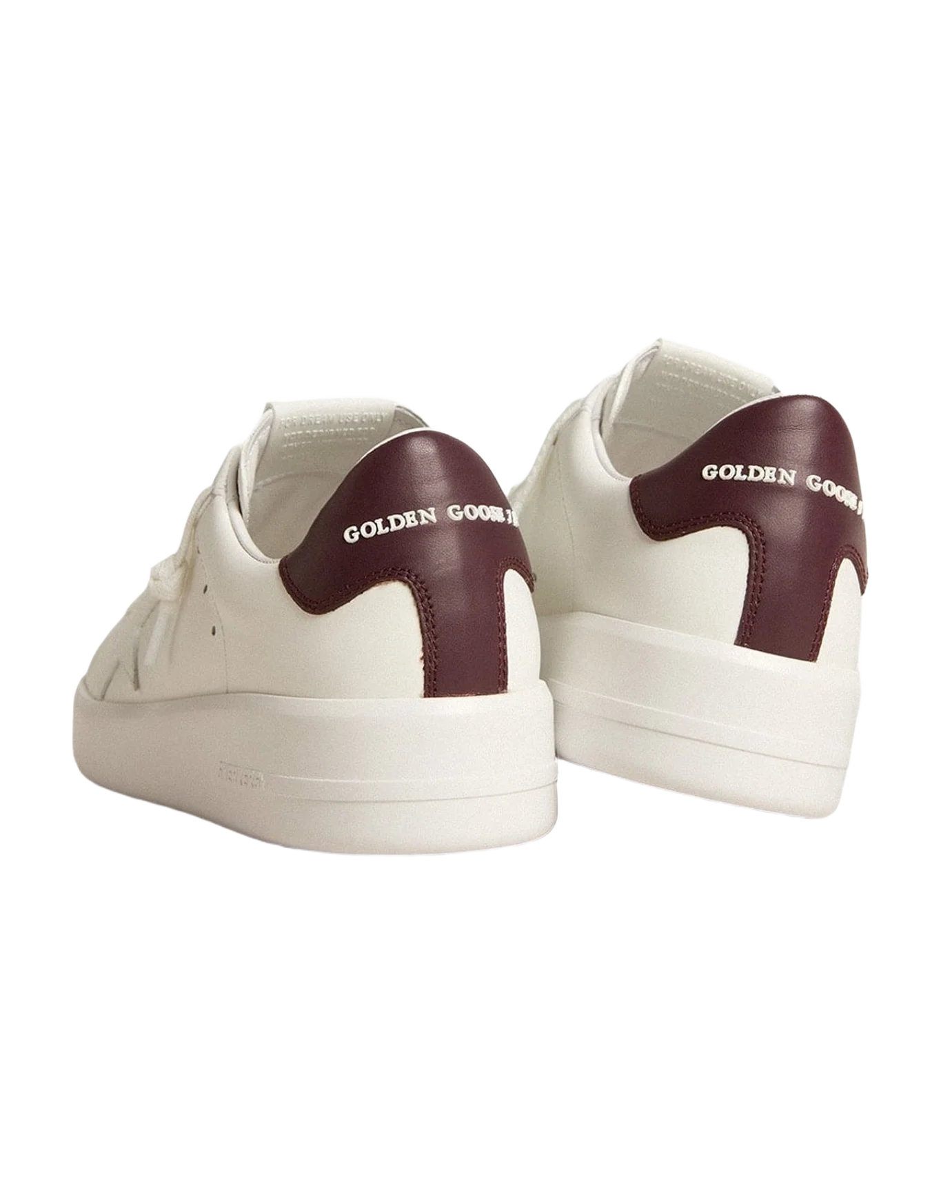 Women | Purestar with Leather Star & Plum Leather Heel Tab | White x Prune (V2) - Image 2