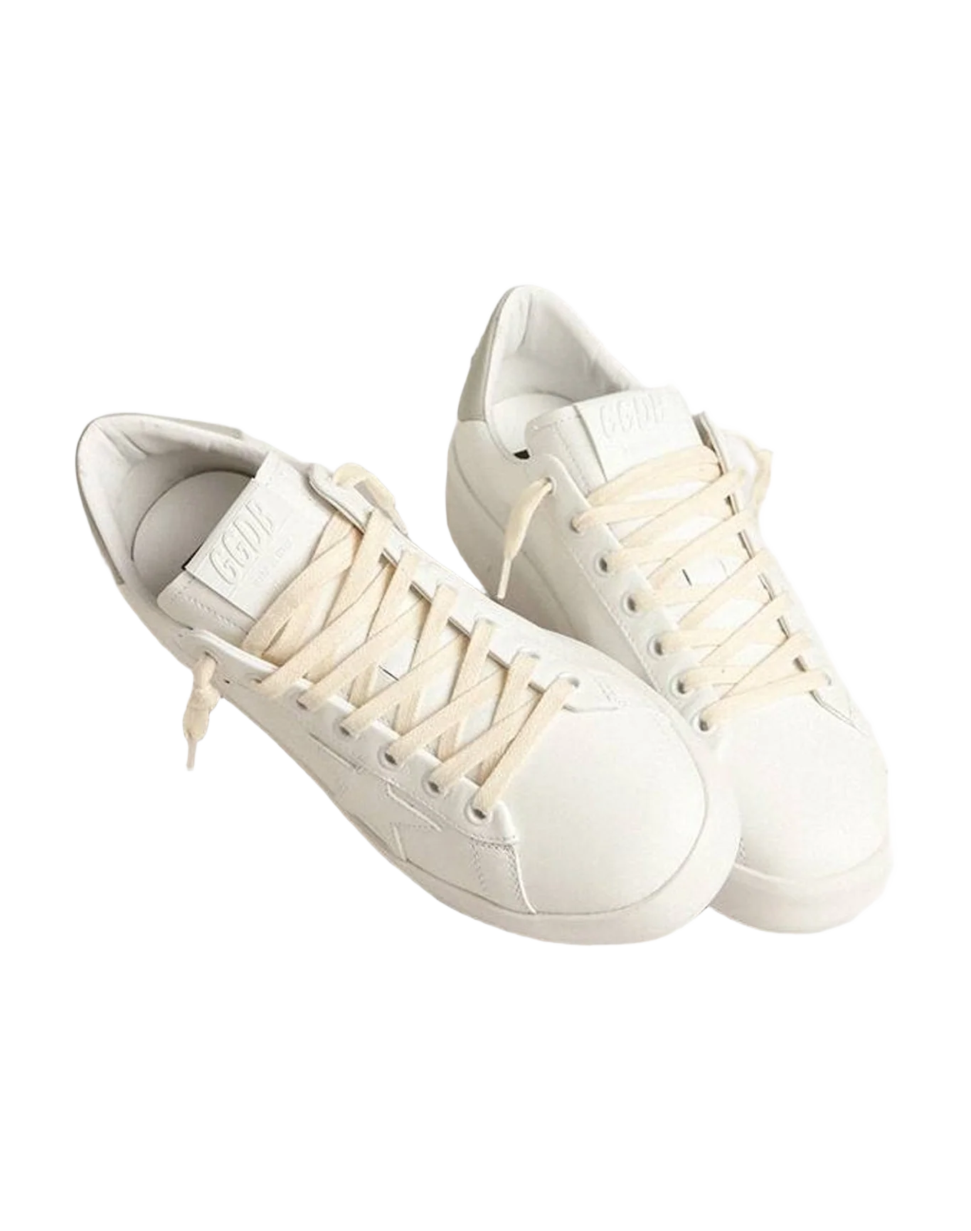 Women | Purestar with Star & Gray Leather Heel Tab | White x Grey (V1) - Image 6