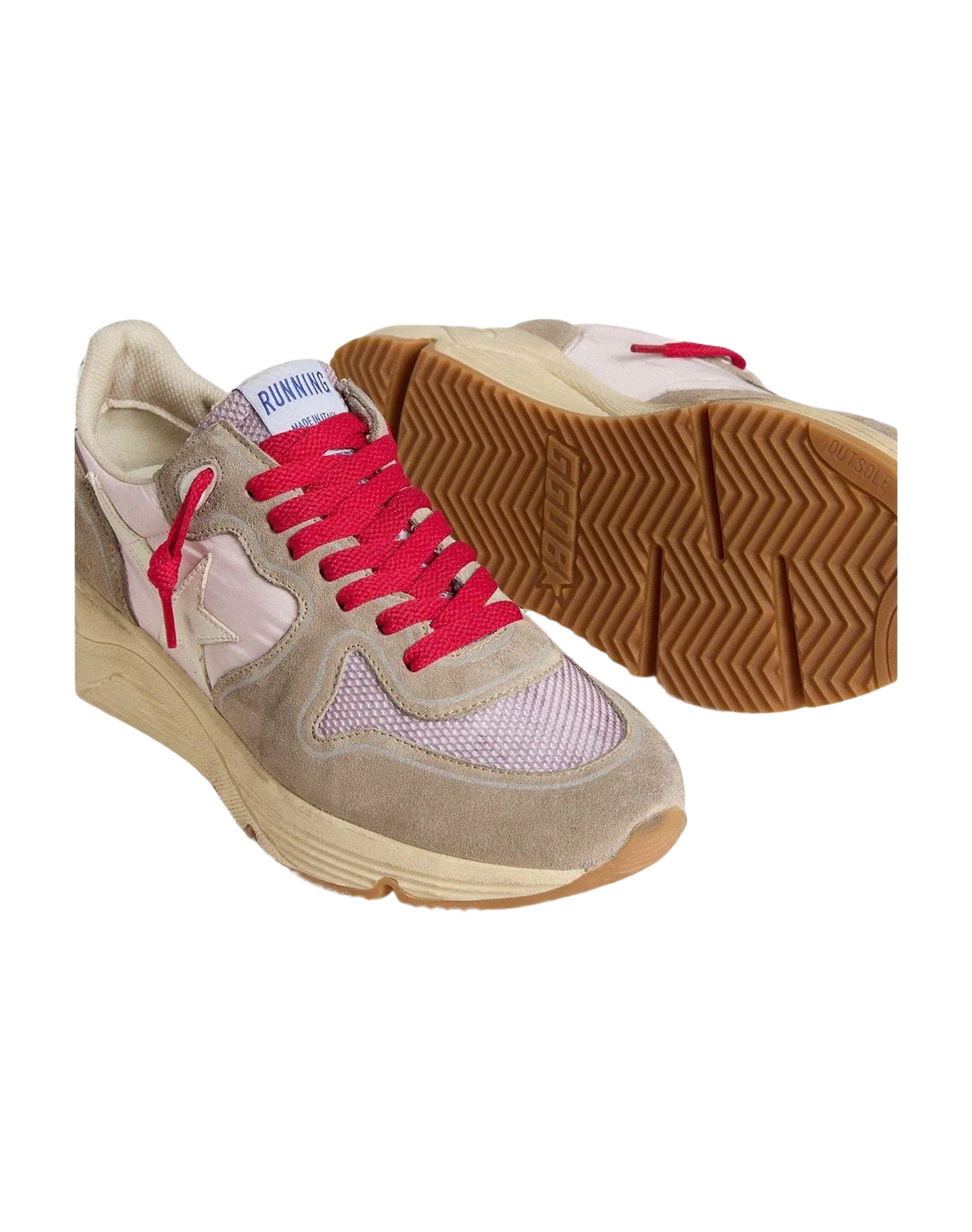 Women | Running Sole Ltd Pink Nylon with Leather Star | Grey x Iris x White x Silver (V1) - Image 4