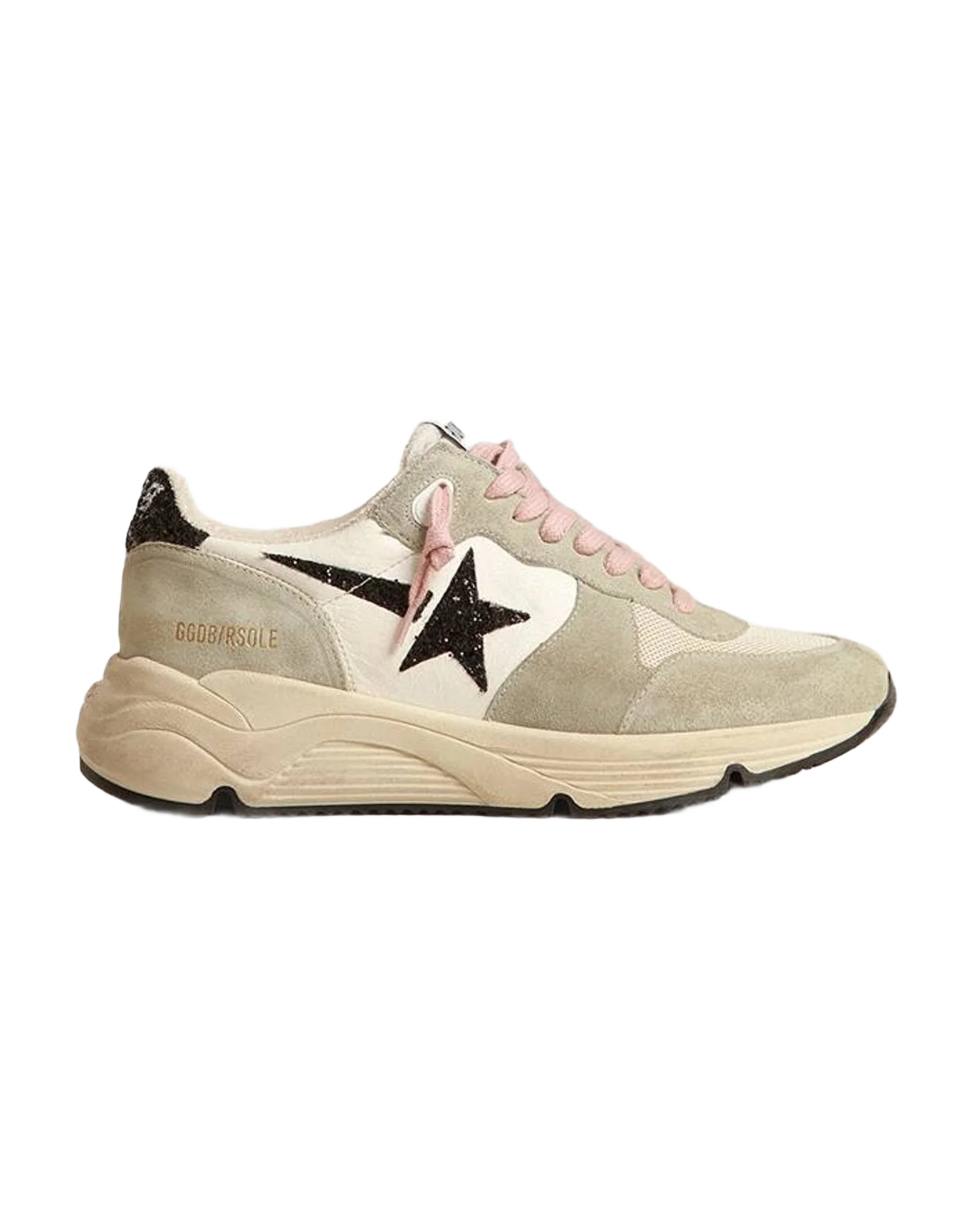 Women | Running Sole with Gray Suede Inserts & Glitter Star | Ice x Cream x Black (V2) - Image 4