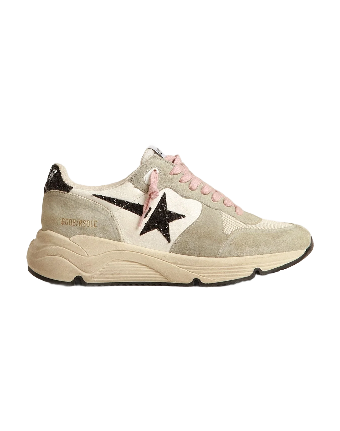 Women | Running Sole with Gray Suede Inserts & Glitter Star | Ice x Cream x Black (V2) - Image 8