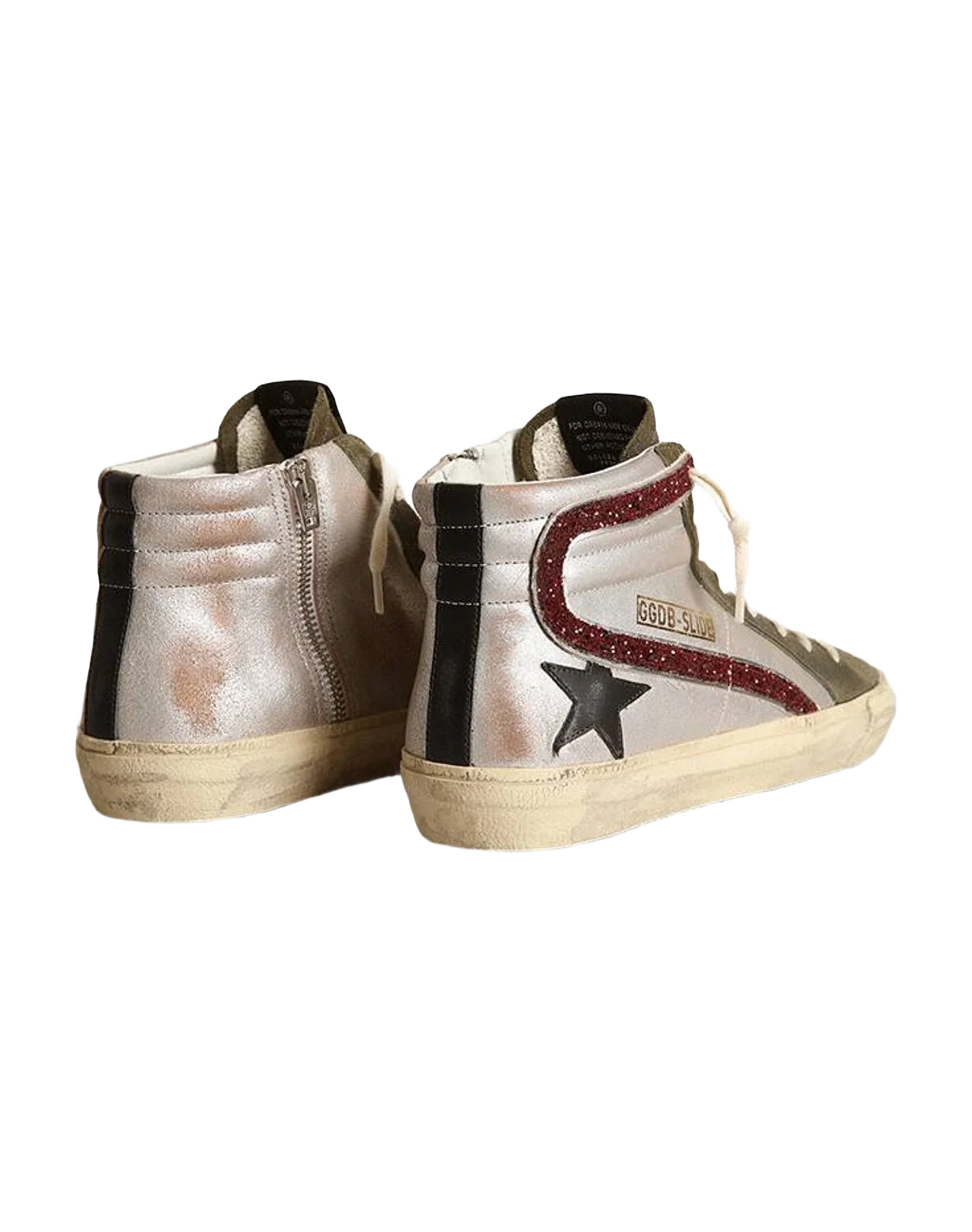 Women | Silver Slide with A Leather Star & Glitter Flash | Nude x Olive Night x Black x Bordeaux (V2) - Image 6