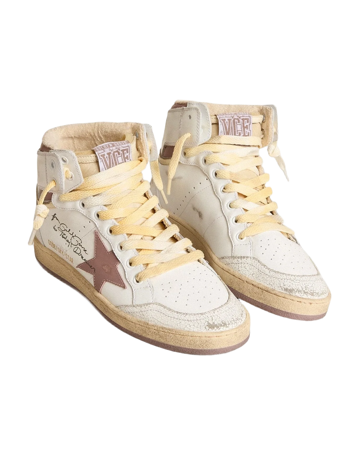 Women | Sky Star Leather with Leather Star | White x Pink x Beige (V2)
