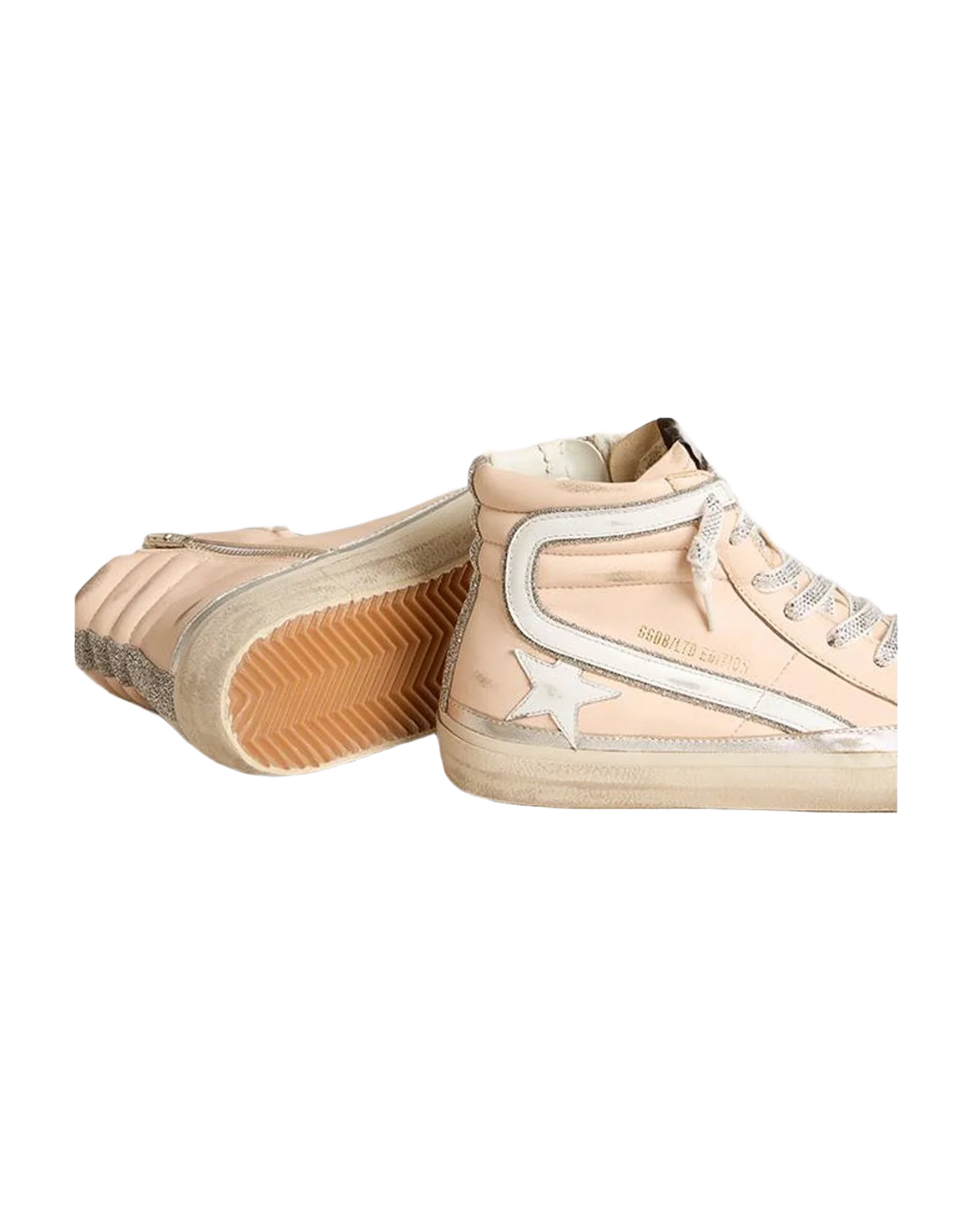 Women | Slide Ltd Nappa Leather with Star & Swarovski Inserts | Pink x White x Silver (V1) - Image 4
