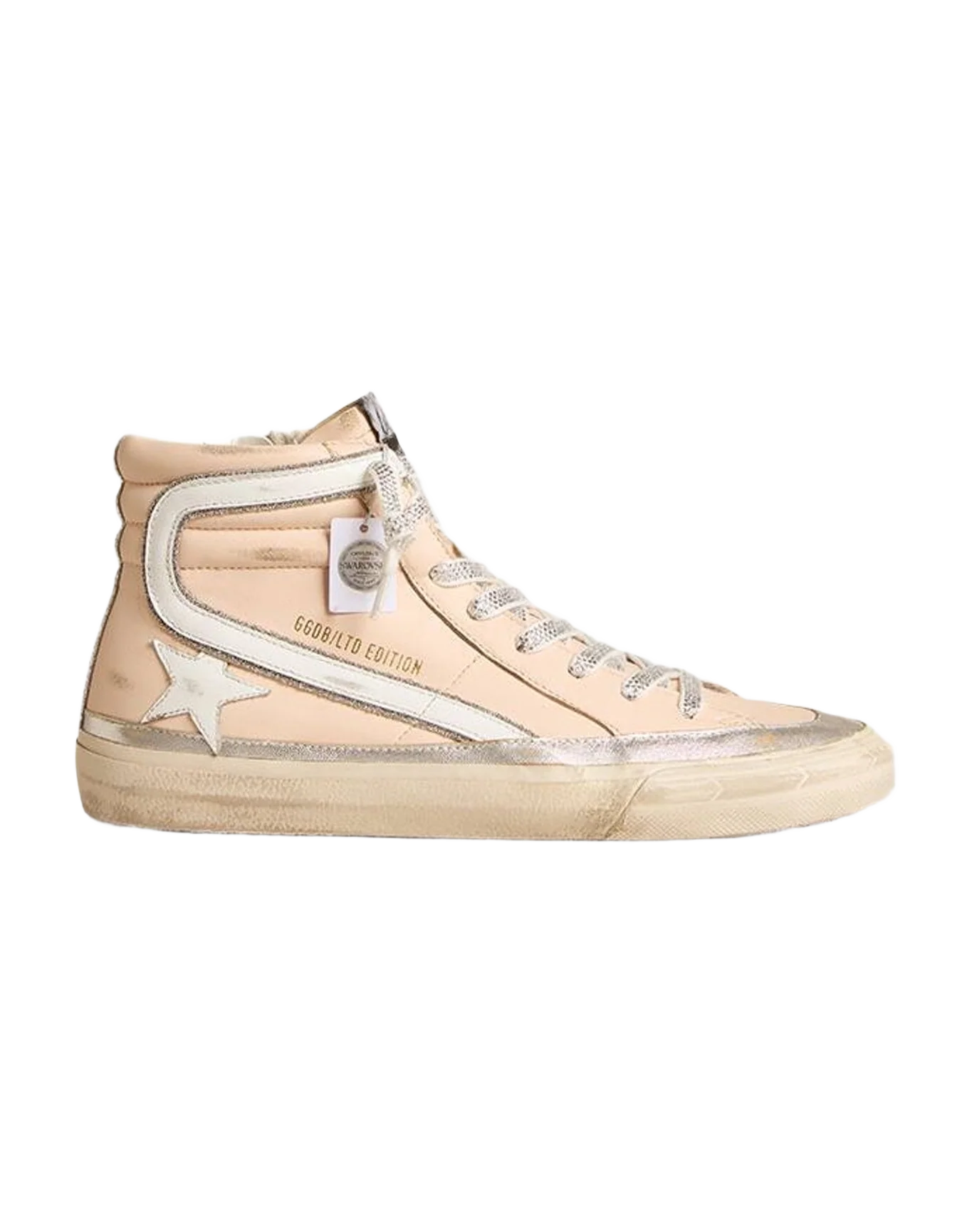 Women | Slide Ltd Nappa Leather with Star & Swarovski Inserts | Pink x White x Silver (V1) - Image 7