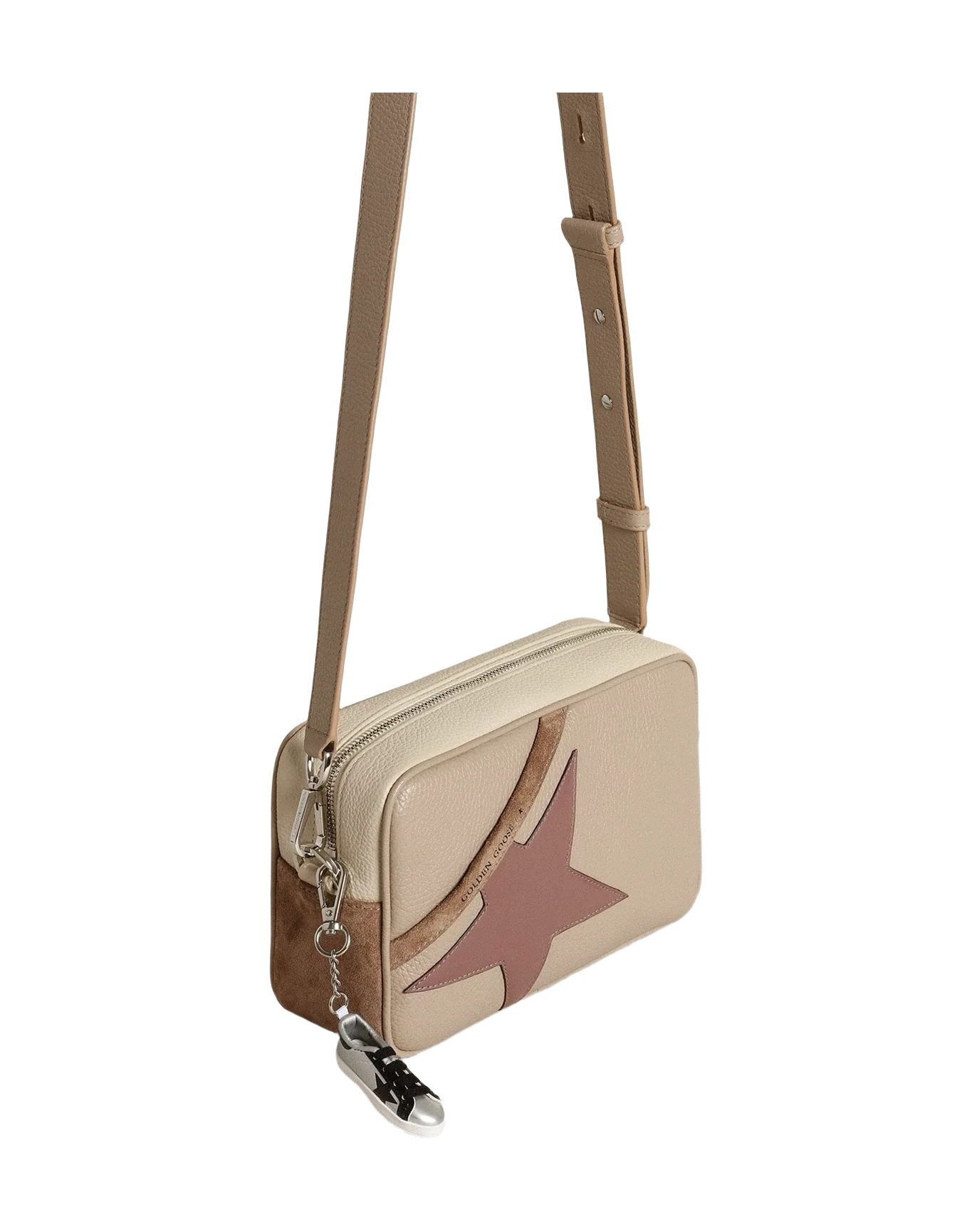 Women | Star Bag Large Hammered Leather | Cappuccino x Off White x Plum (V1) - Image 9