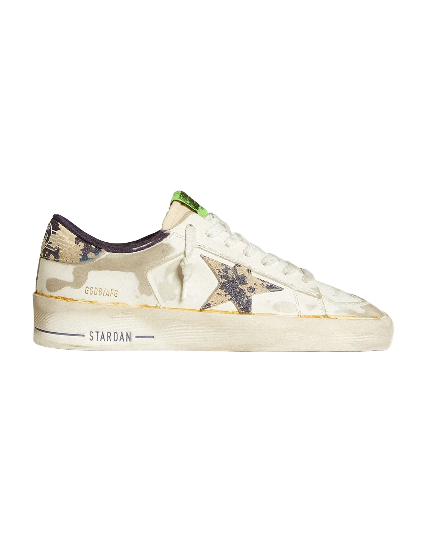 Women | Stardan Lab Leather with A Camouflage Star & Heel Tab | White x Milk x Blue (V2) - Image 5
