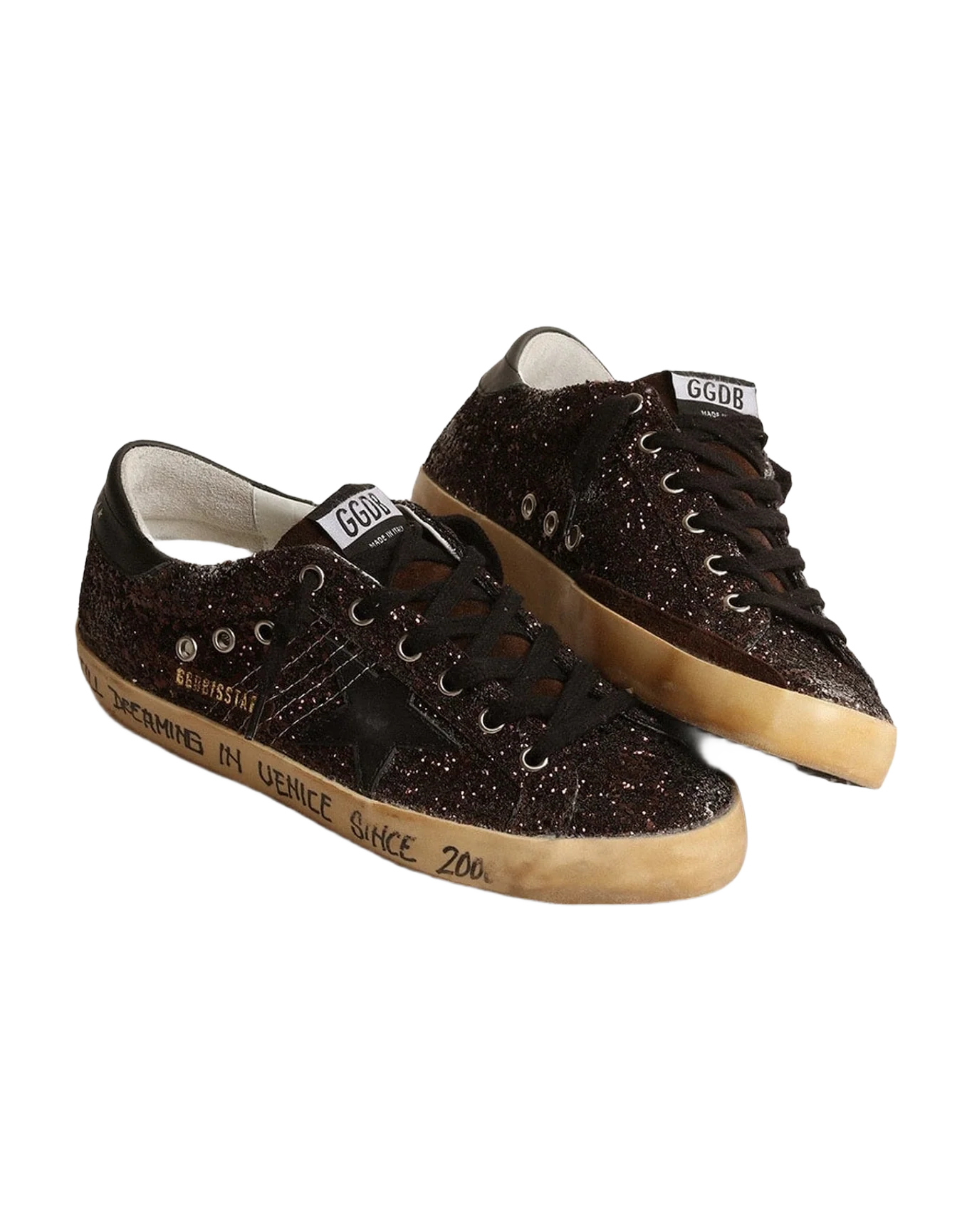 Women | Super-Star Glitter with Leather Star & Heel Tab | Coffee Brown x Chocolate Brown x Black (V2) - Image 3