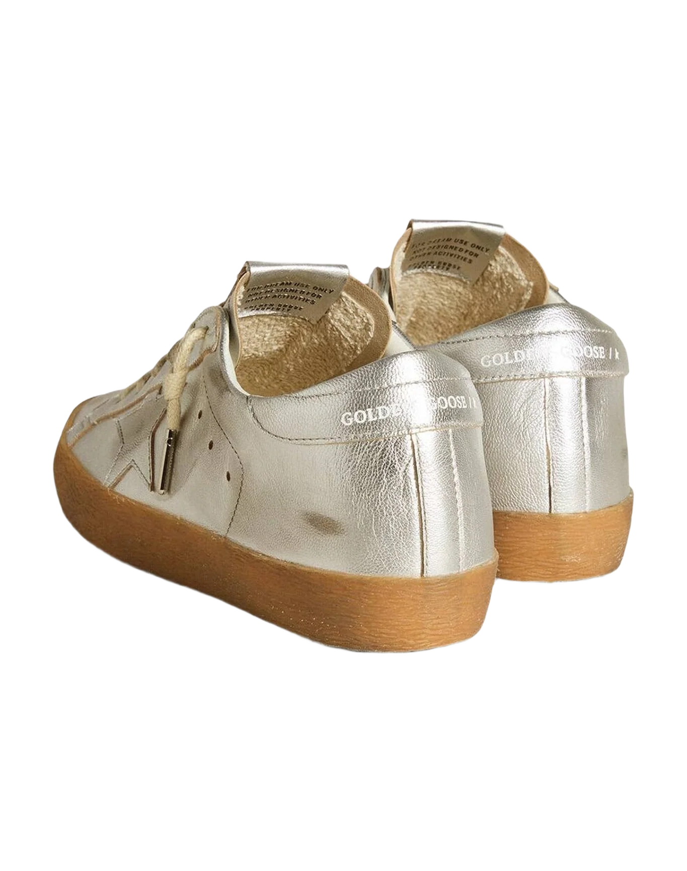 Women | Super-Star Metallic Leather with Leather Star & Heel Tab | Silver (V2) - Image 3