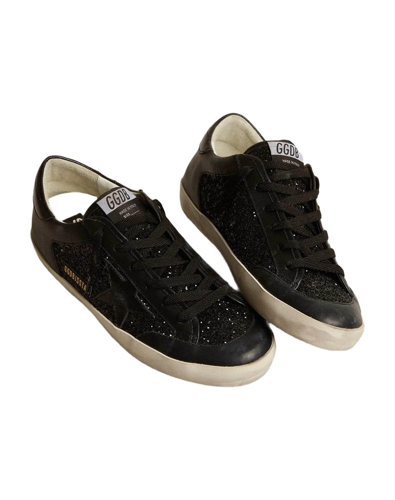 Women | Super-Star Nappa & Glitter with Glossy Leather Star | Black (V2) - Image 2