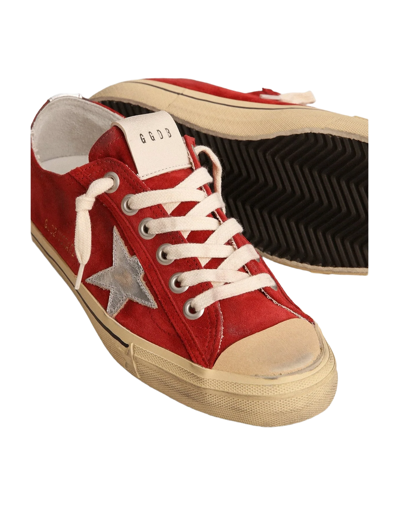 Women | V Star Suede with Star | Dark Red x Silver (V1) - Image 9
