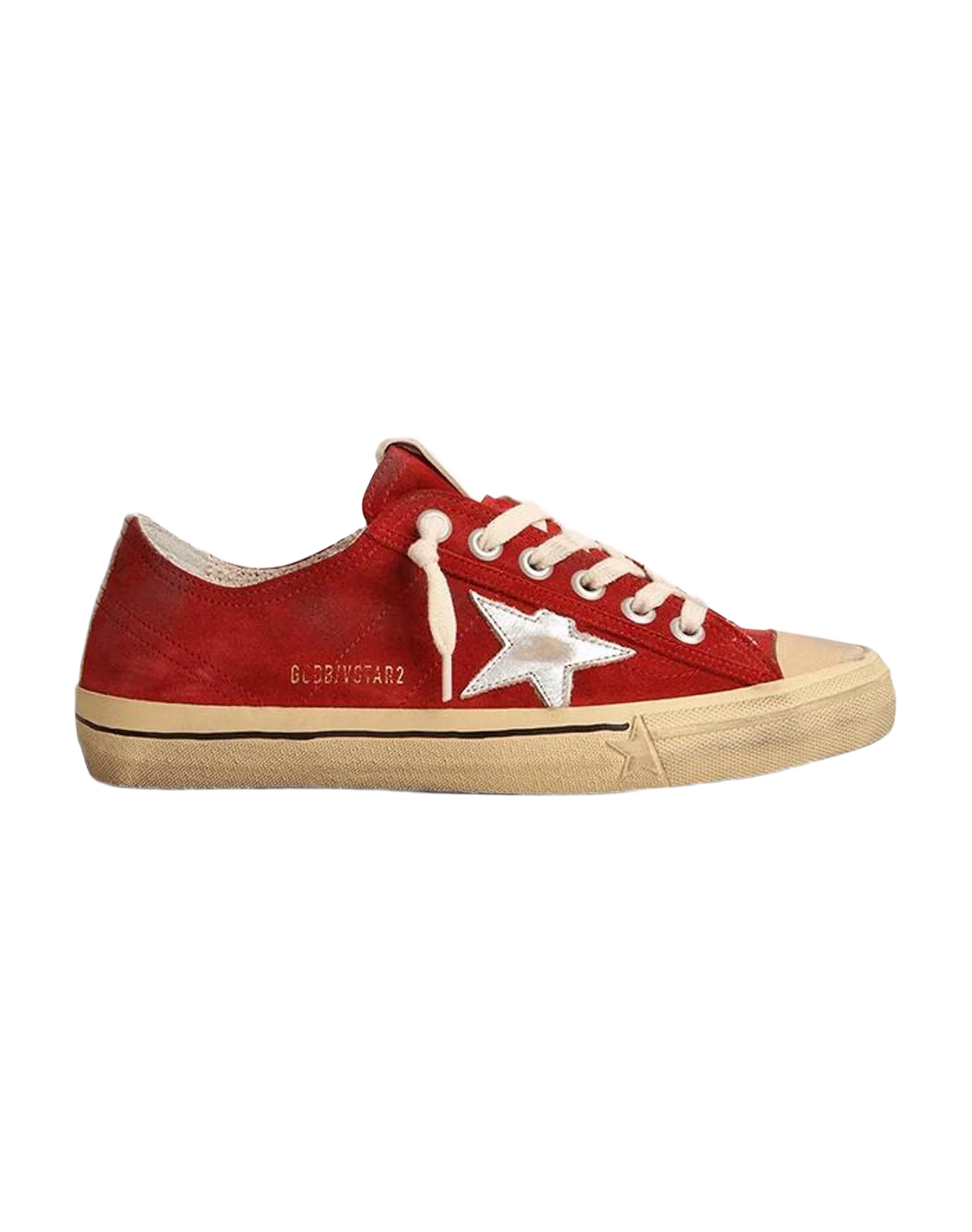 Women | V Star Suede with Star | Dark Red x Silver (V2) - Image 2