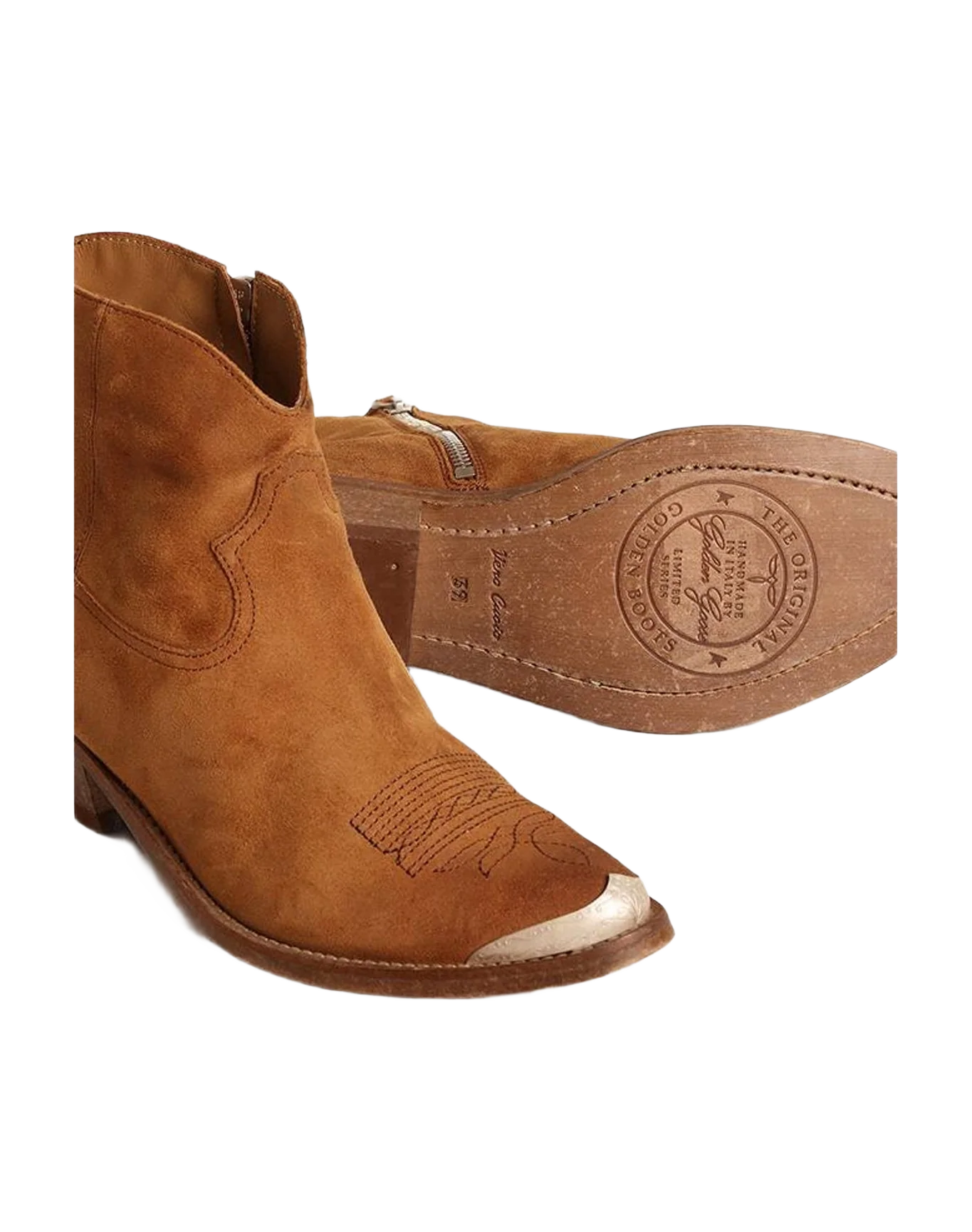 Women | Young Ankle Boots Colored Suede | Cognac (V1) - Image 4