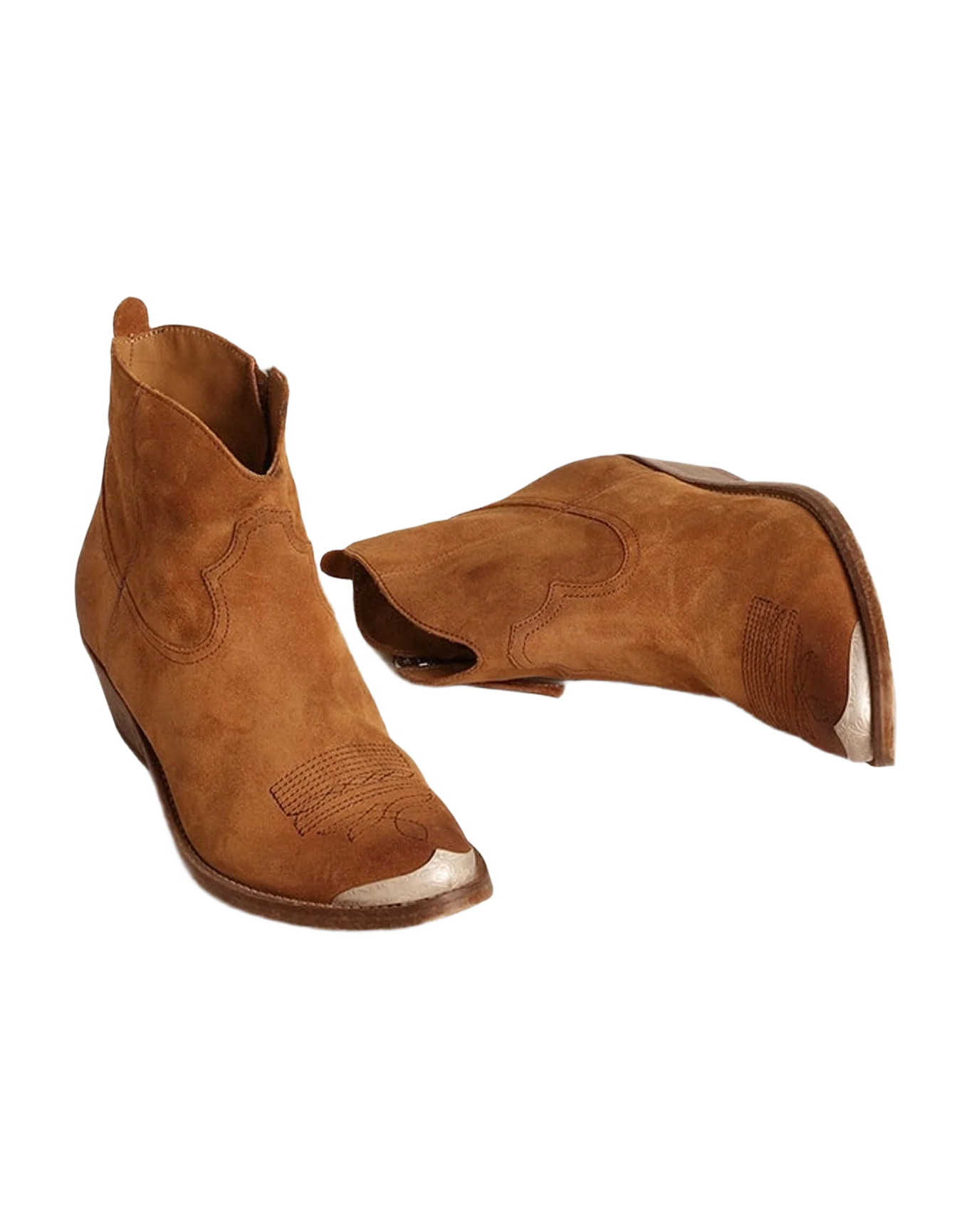 Women | Young Ankle Boots Colored Suede | Cognac (V2) - Image 2