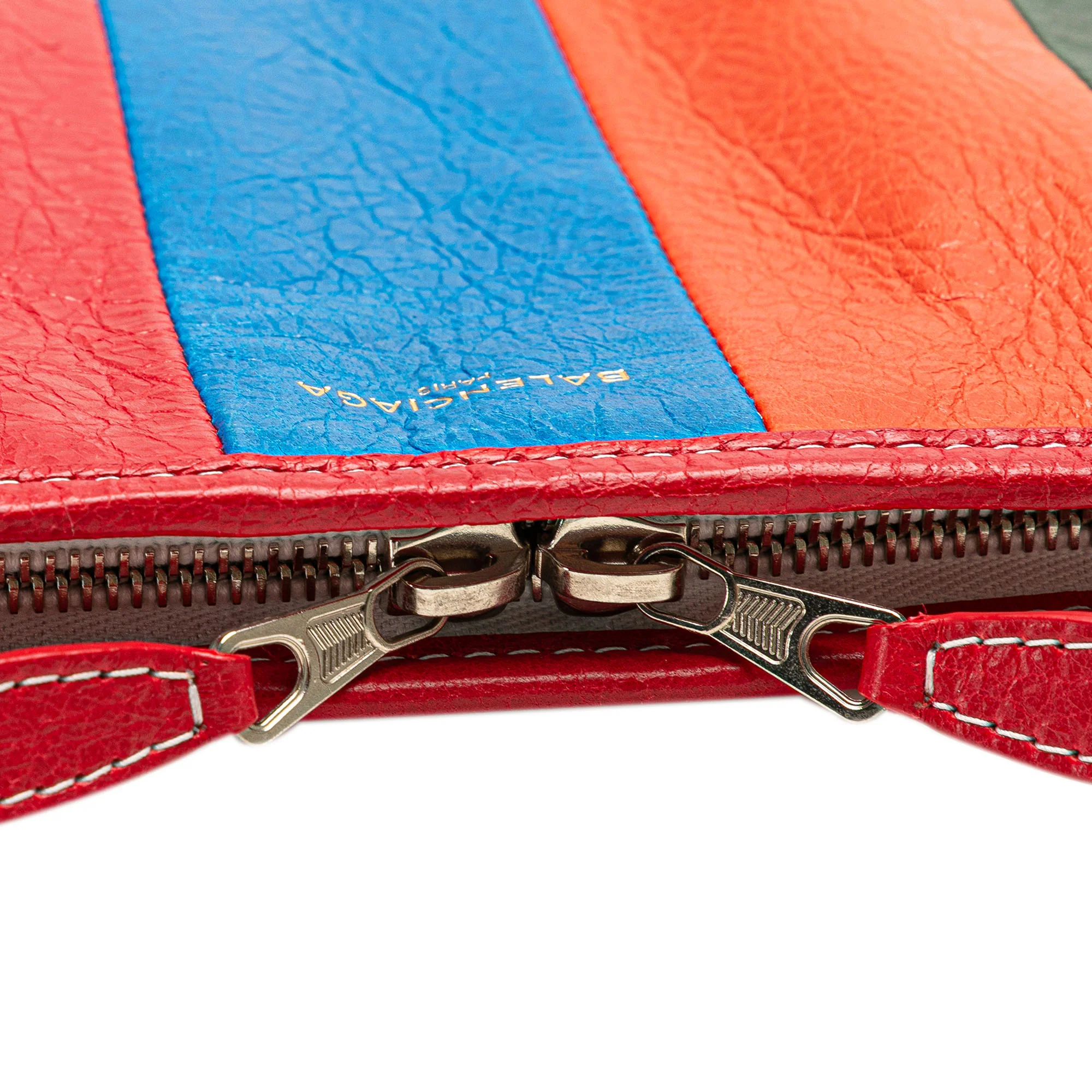 Balenciaga | Pre-Owned Lambskin Bazar Clutch | Red - Image 2