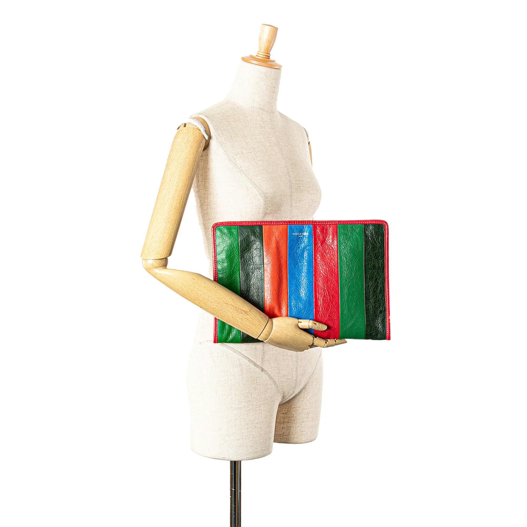 Balenciaga | Pre-Owned Lambskin Bazar Clutch | Red - Image 3