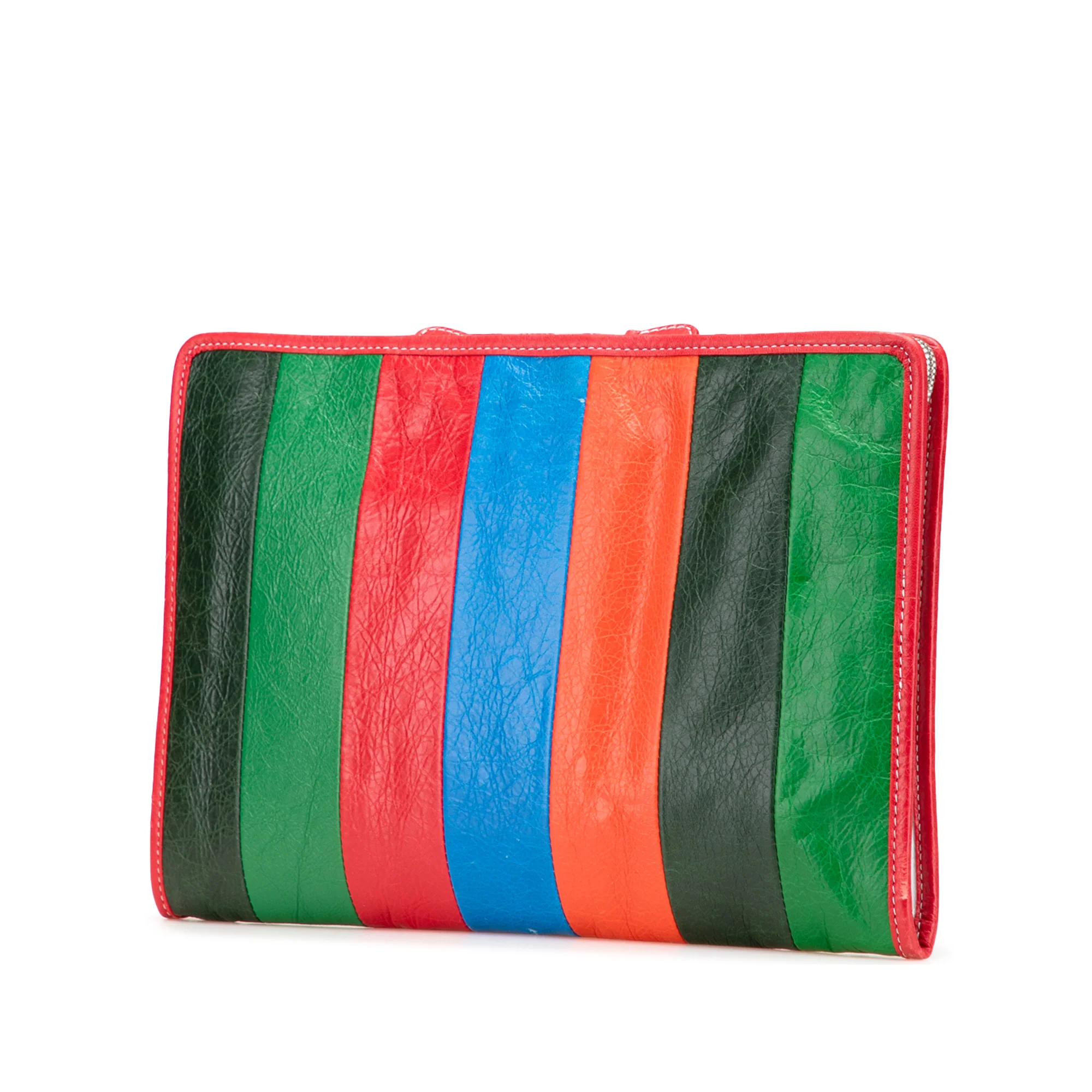 Balenciaga | Pre-Owned Lambskin Bazar Clutch | Red - Image 4