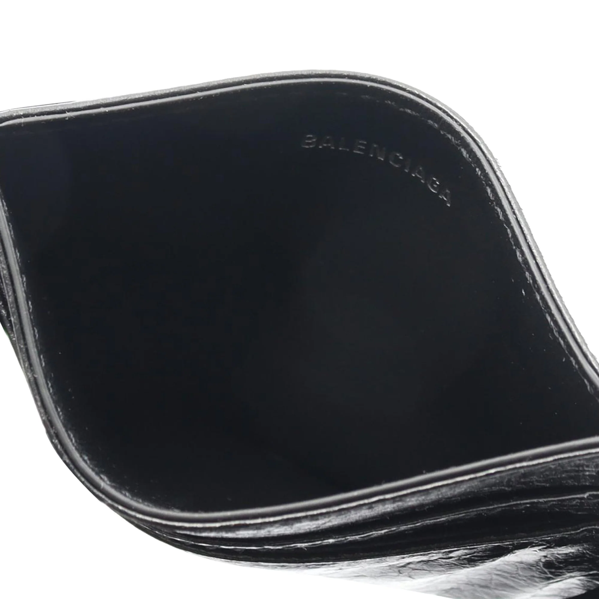 Balenciaga | Pre-Owned Leather Monaco Card Holder | Black - Image 3