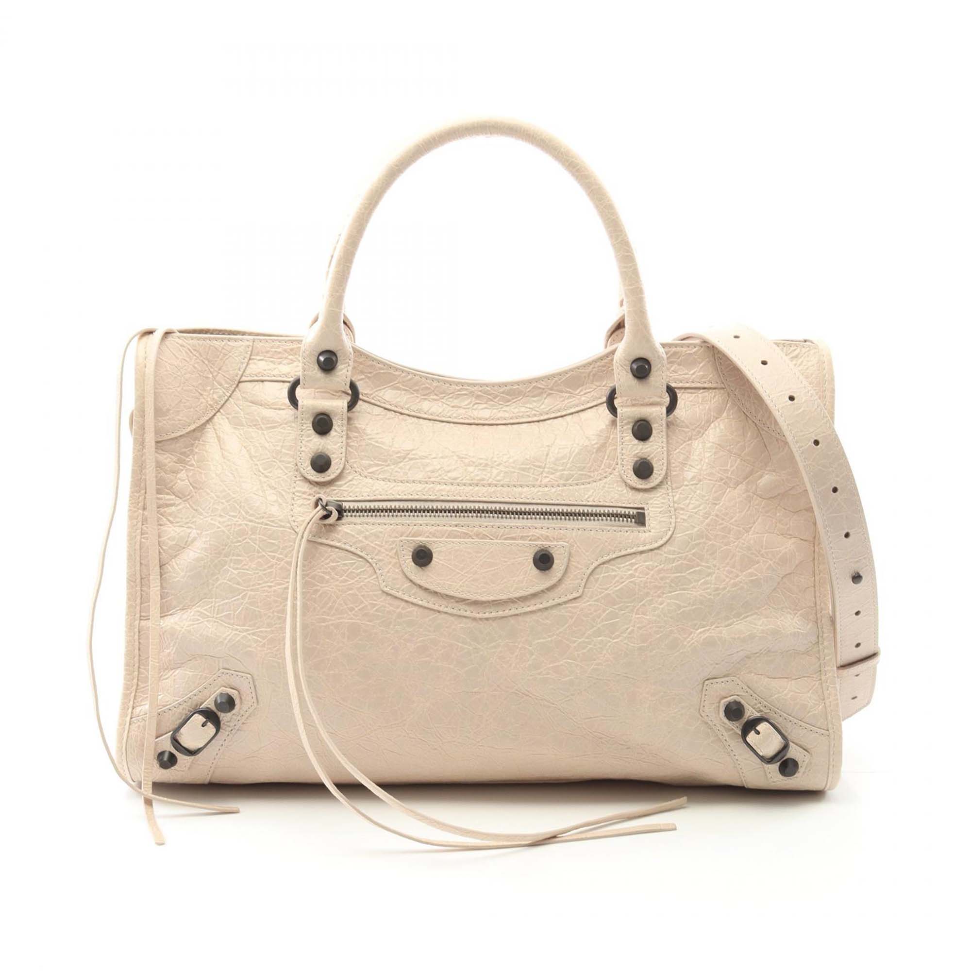 Balenciaga | Pre-Owned Medium Lambskin Le City Satchel | Beige